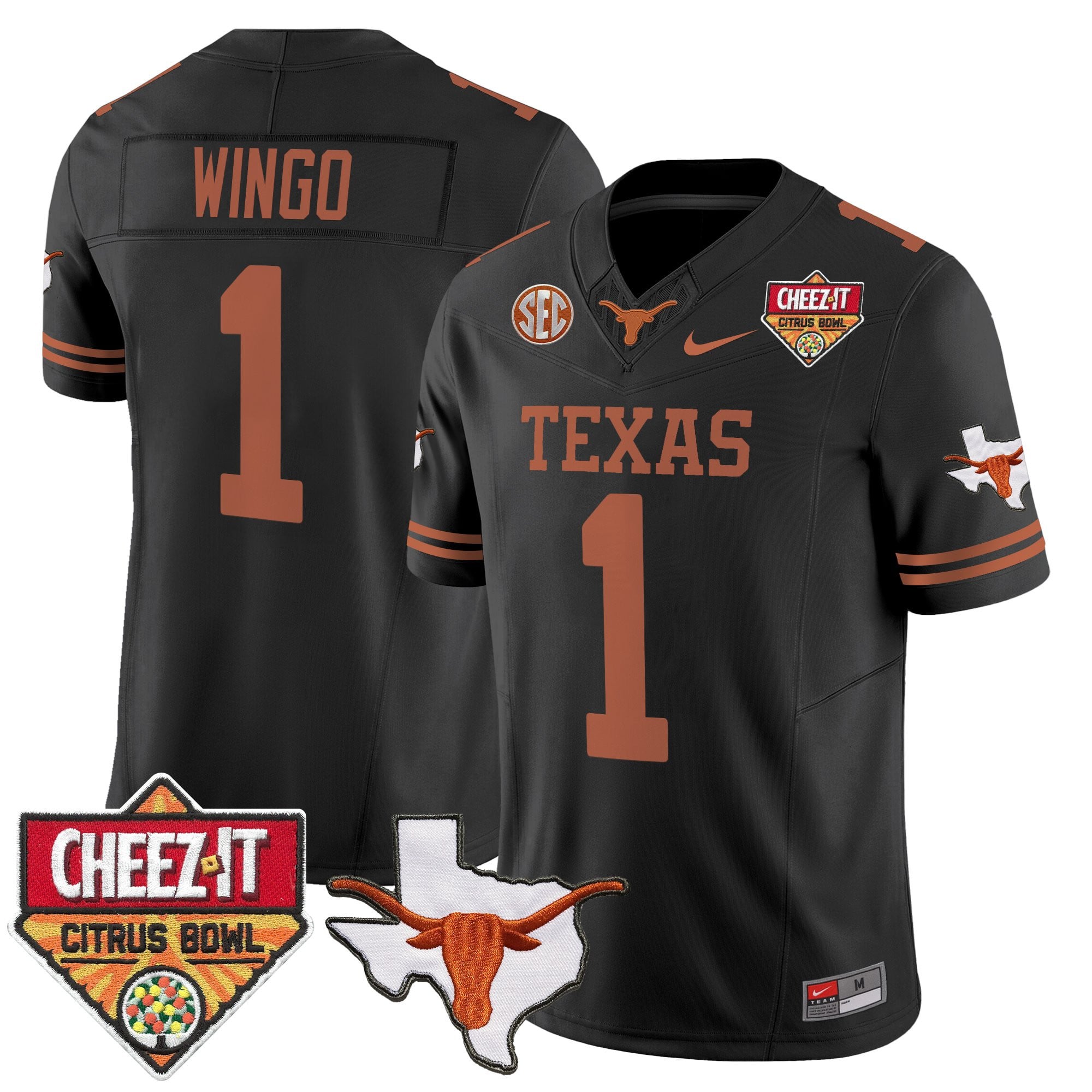 Men's Texas Longhorns 2025 Cheez-It Citrus Bowl Patch Vapor Limited Jersey - All Stitched
