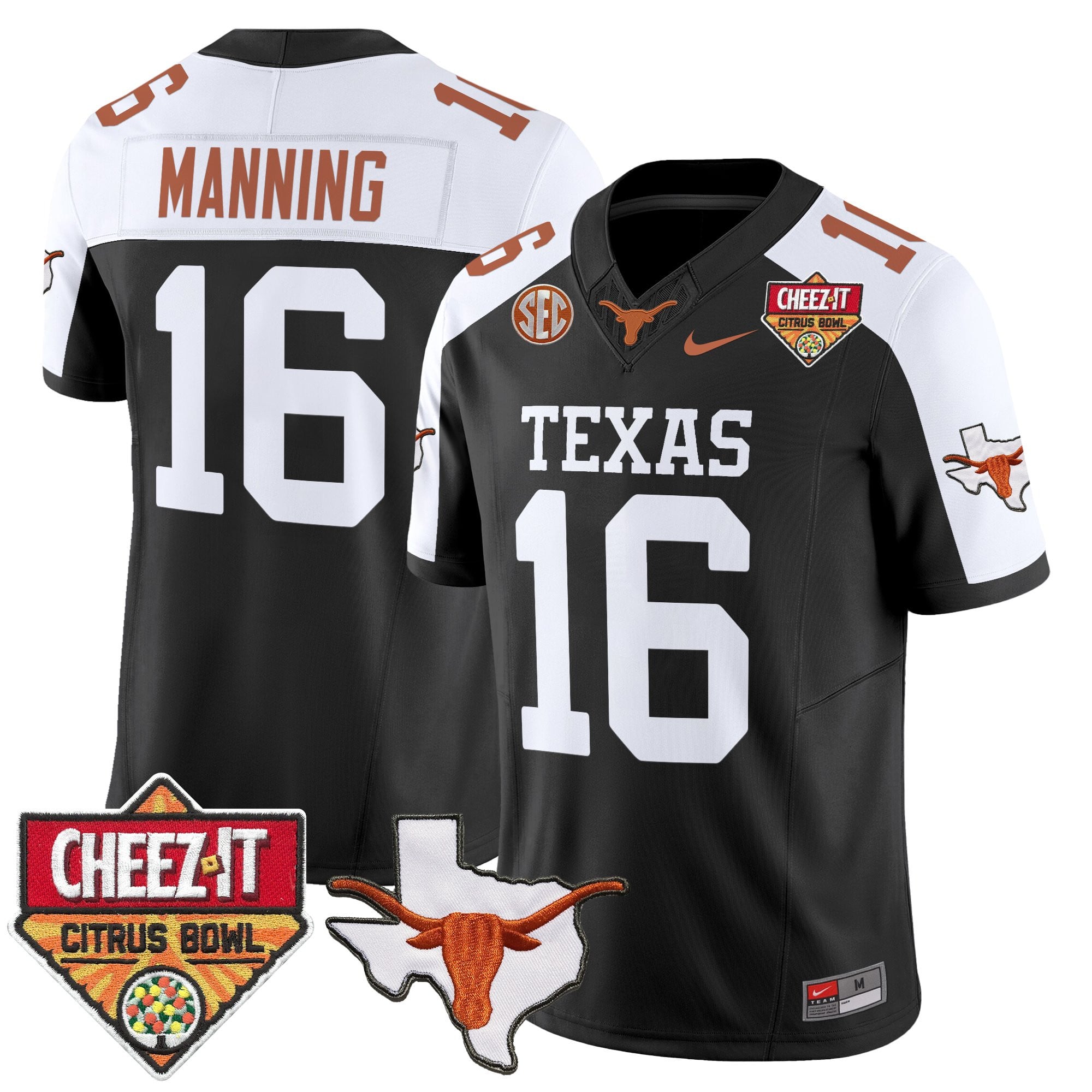 Men's Texas Longhorns 2025 Cheez-It Citrus Bowl Patch Vapor Limited Jersey - All Stitched