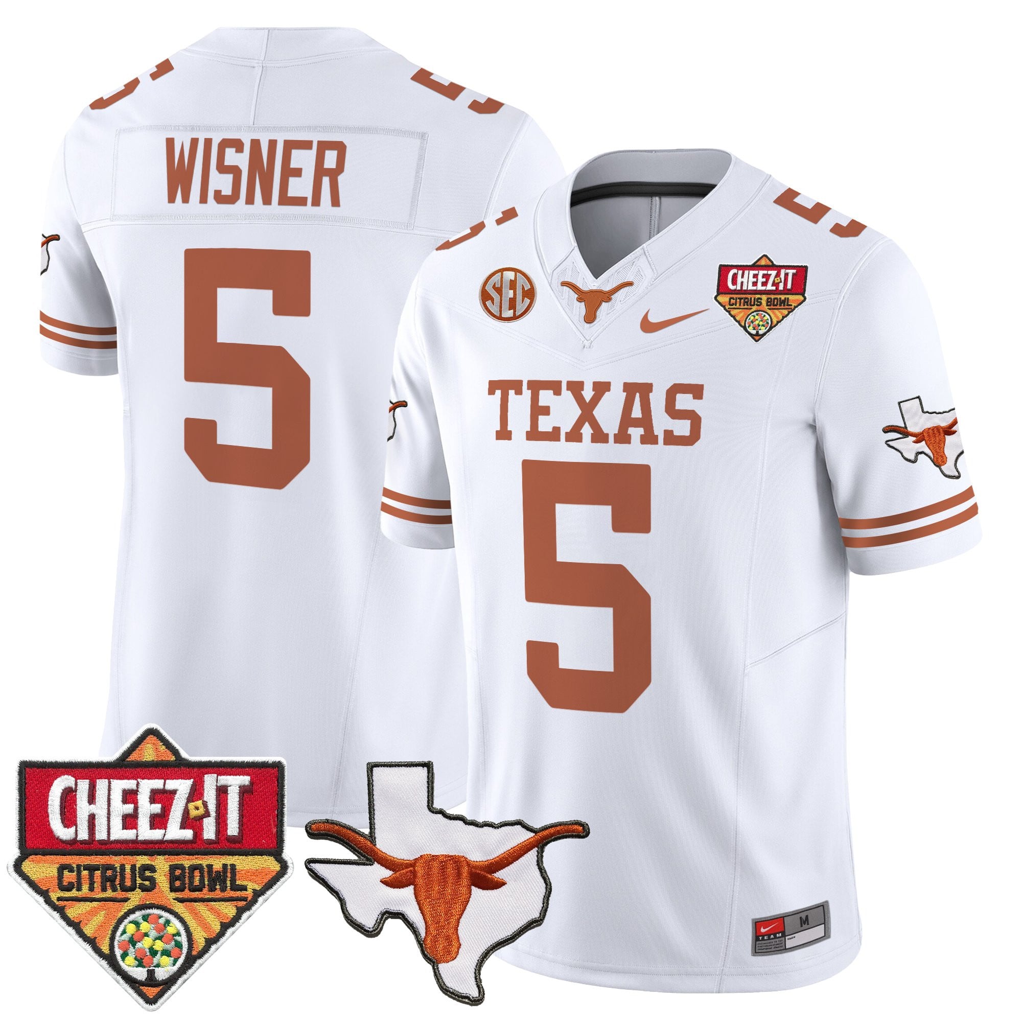 Men's Texas Longhorns 2025 Cheez-It Citrus Bowl Patch Vapor Limited Jersey - All Stitched