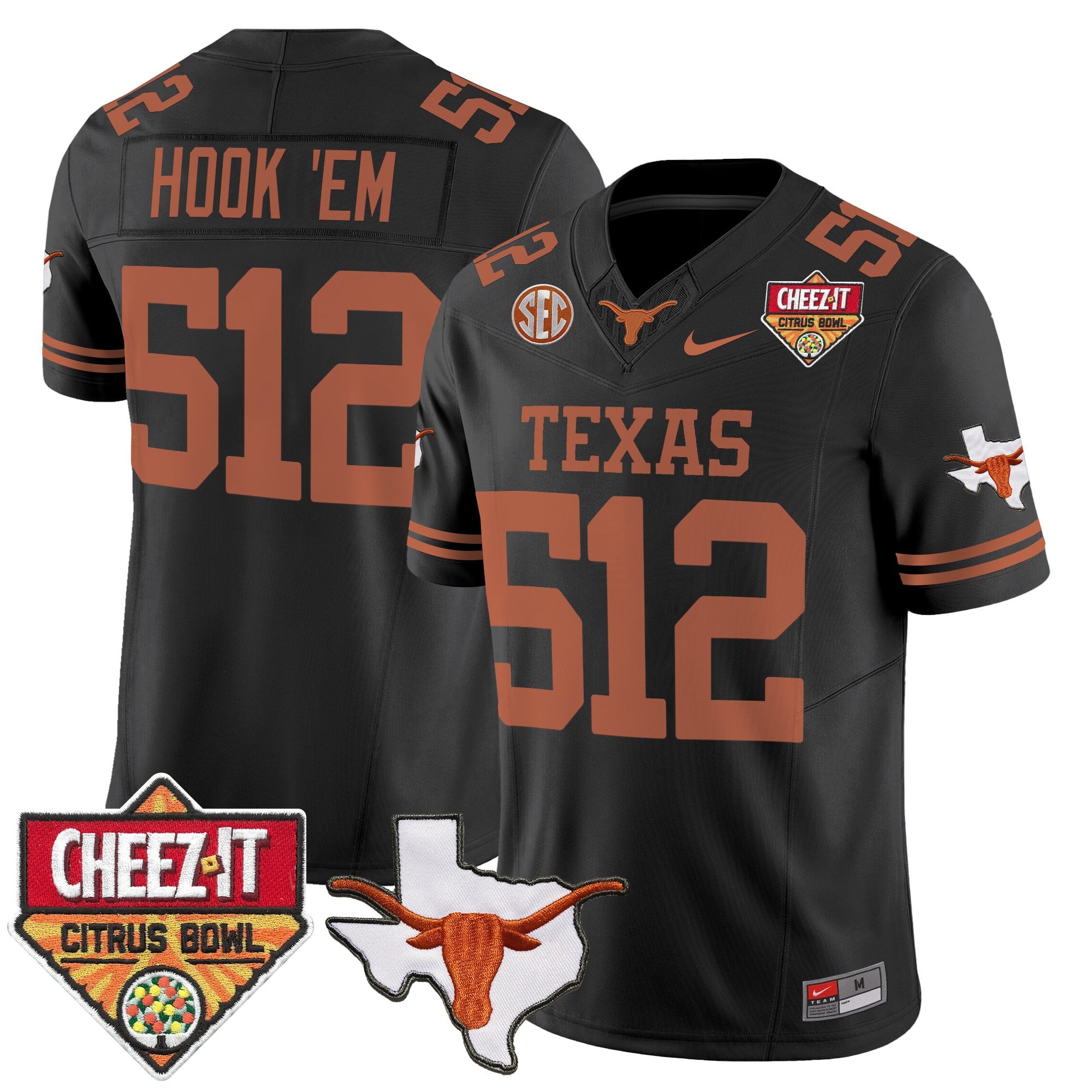 Men's Texas Longhorns 2025 Cheez-It Citrus Bowl Patch Vapor Limited Jersey - All Stitched