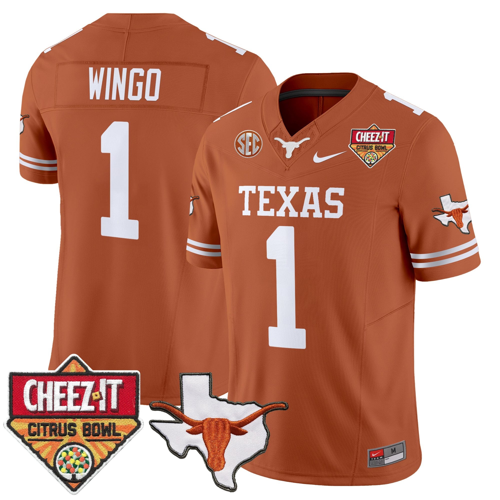 Men's Texas Longhorns 2025 Cheez-It Citrus Bowl Patch Vapor Limited Jersey - All Stitched