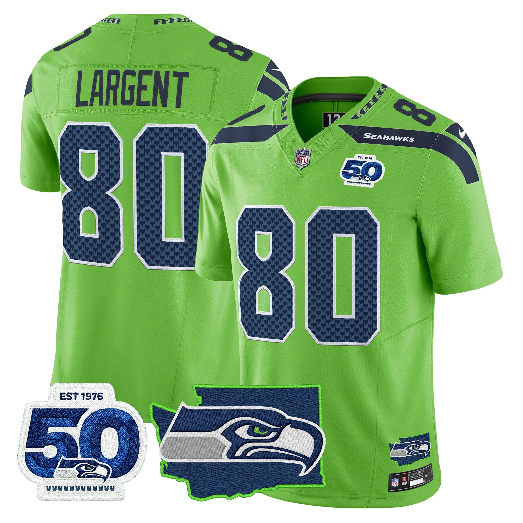 Men's Seattle Seahawks 50th Anniversary Patch Vapor Limited Jersey - All Stitched