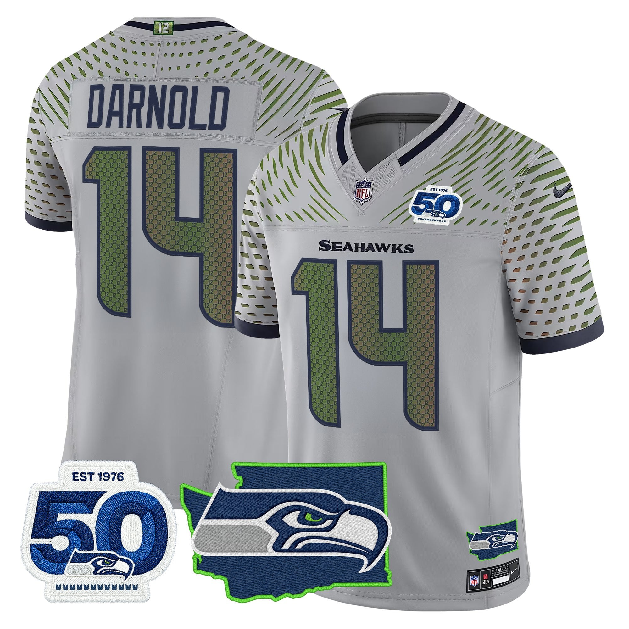Men's Seattle Seahawks 50th Anniversary Patch Vapor Limited Jersey - All Stitched