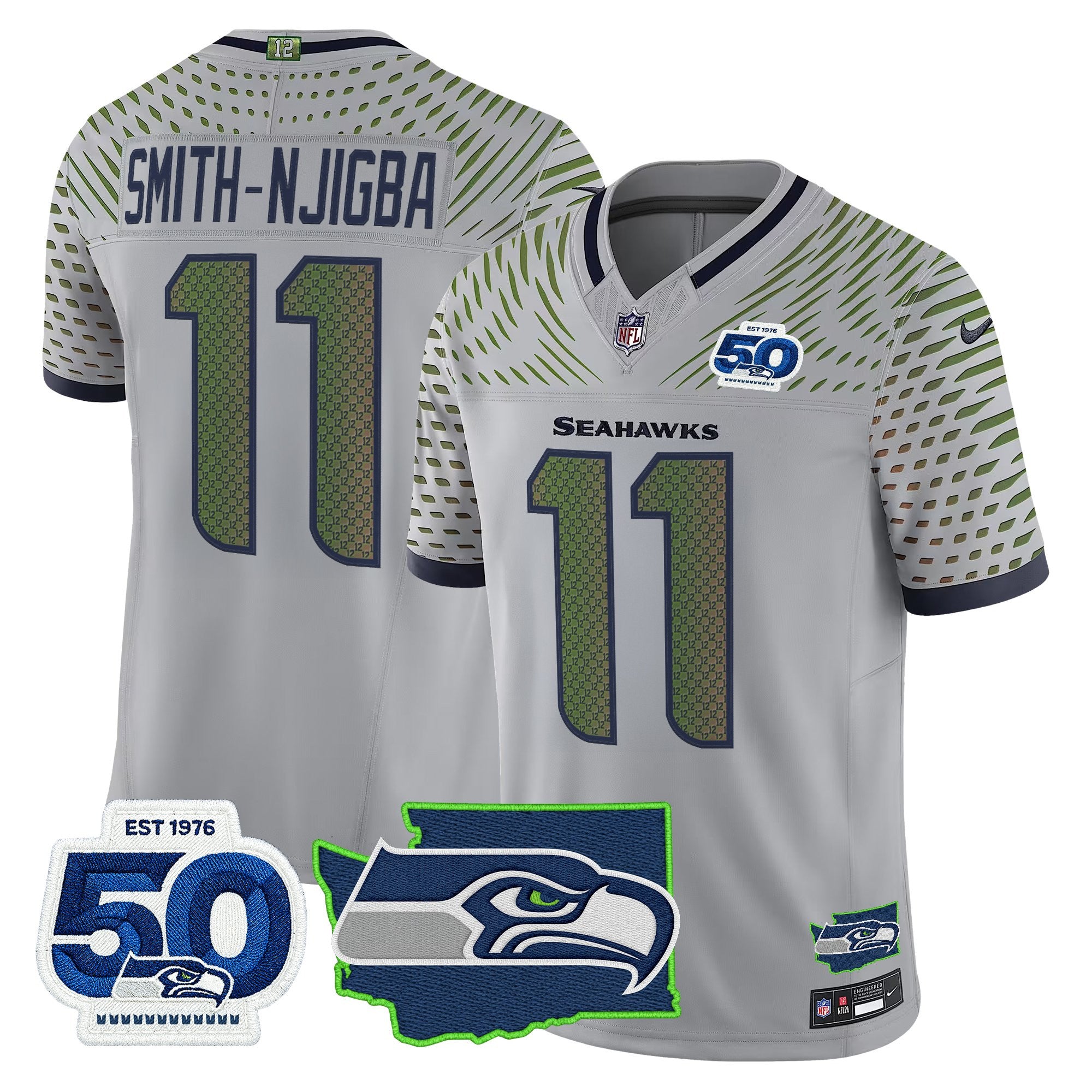 Men's Seattle Seahawks 50th Anniversary Patch Vapor Limited Jersey - All Stitched
