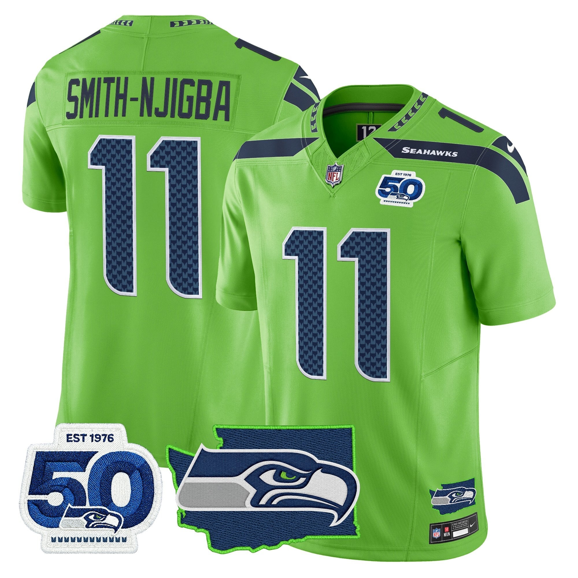 Men's Seattle Seahawks 50th Anniversary Patch Vapor Limited Jersey - All Stitched