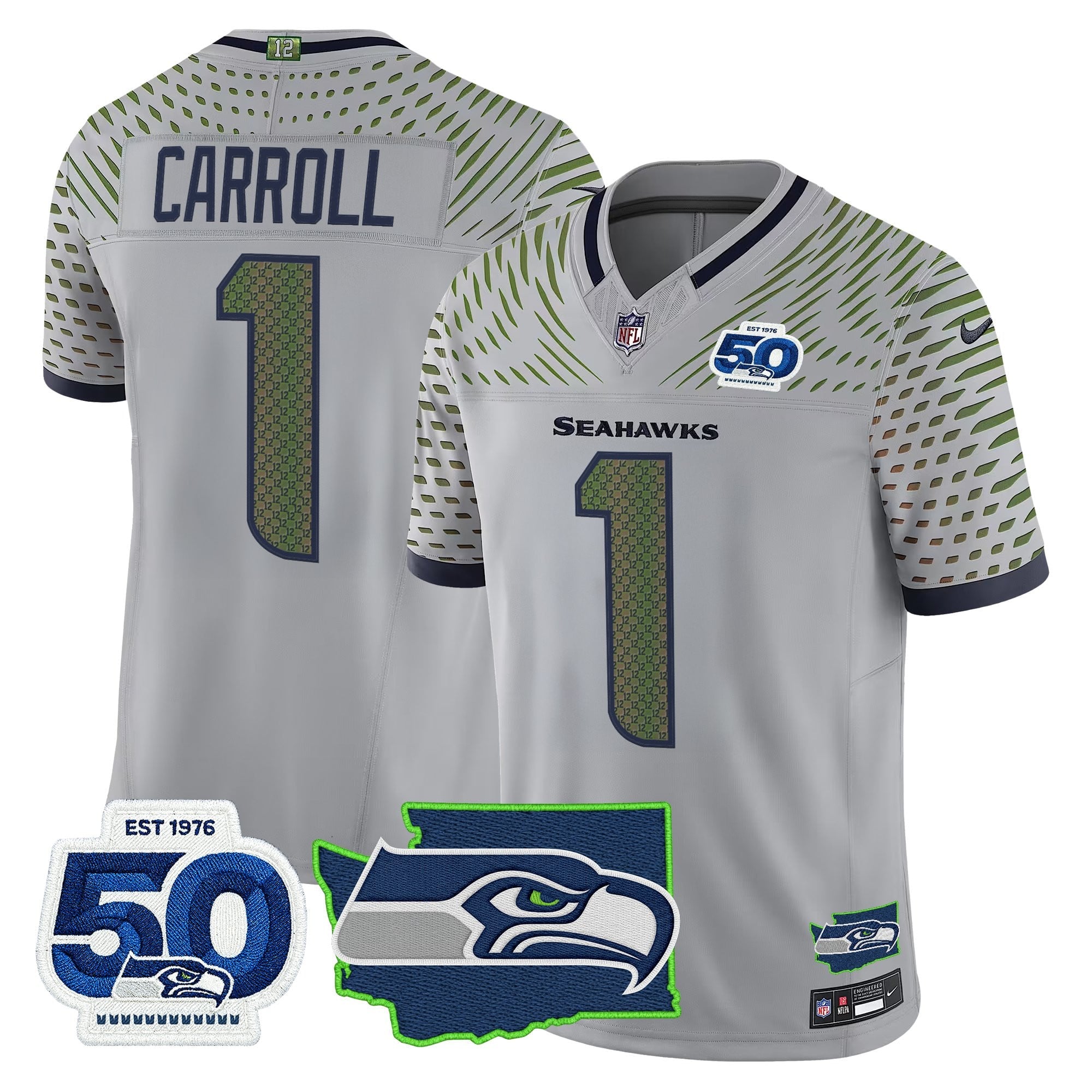 Men's Seattle Seahawks 50th Anniversary Patch Vapor Limited Jersey - All Stitched