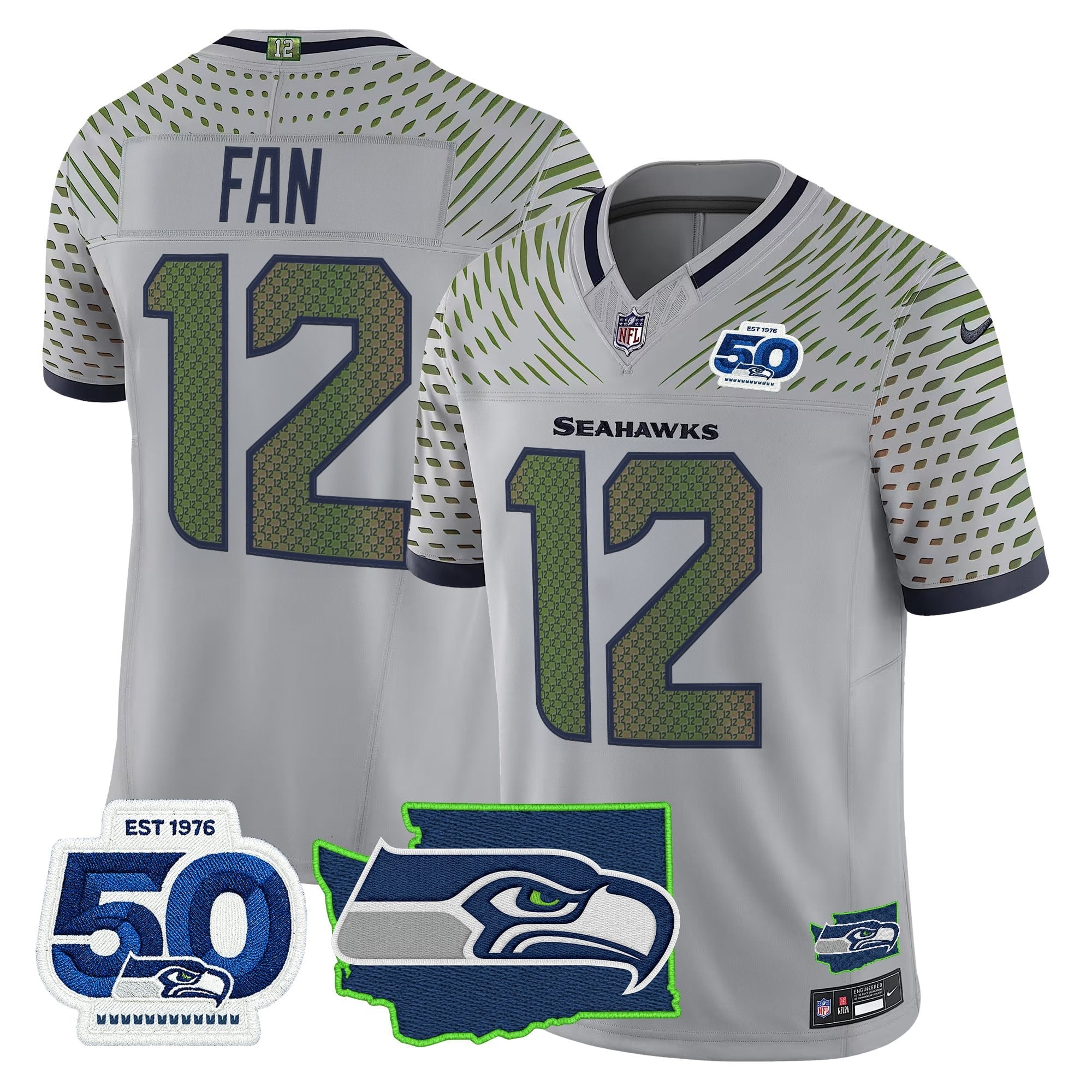 Men's Seattle Seahawks 50th Anniversary Patch Vapor Limited Jersey - All Stitched