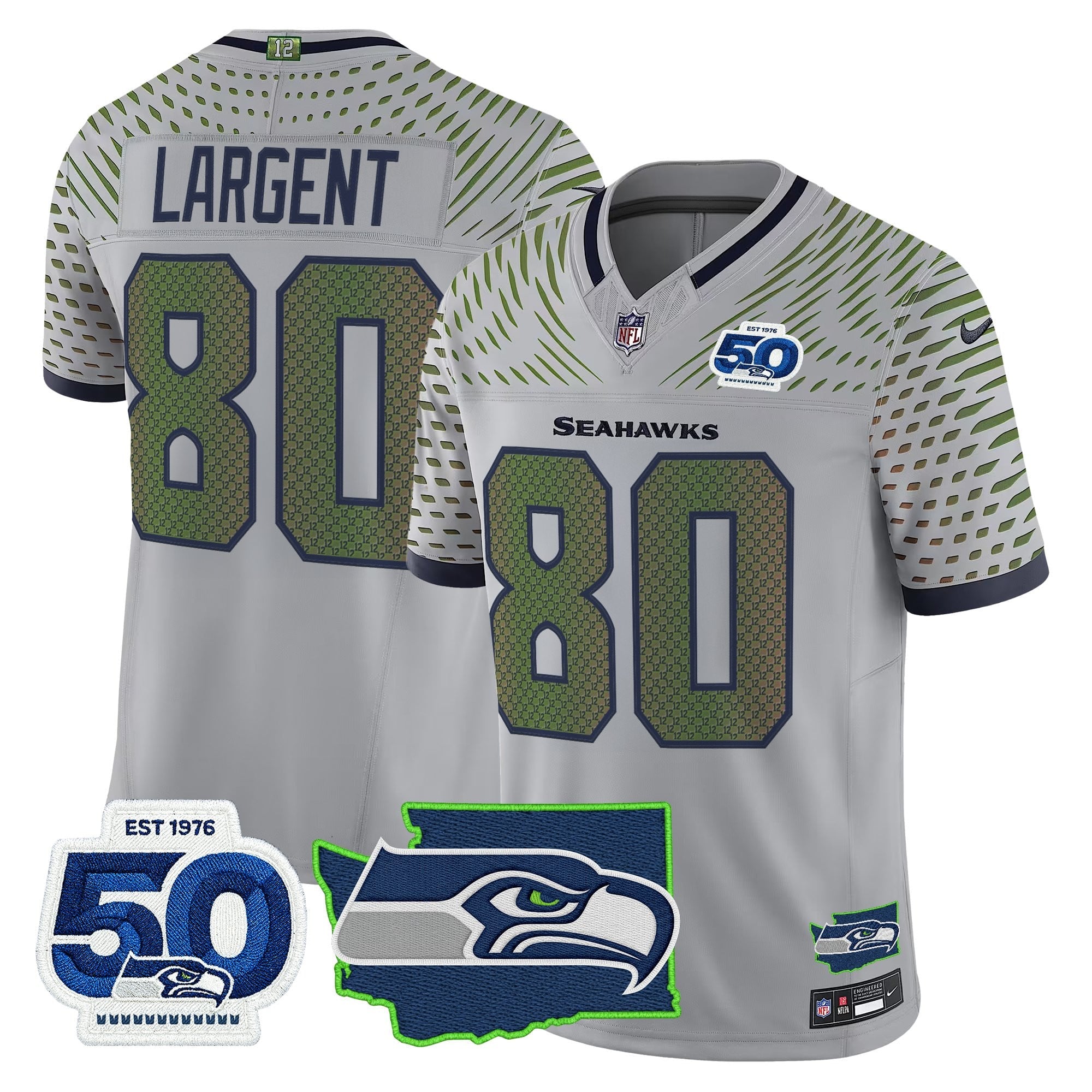 Men's Seattle Seahawks 50th Anniversary Patch Vapor Limited Jersey - All Stitched