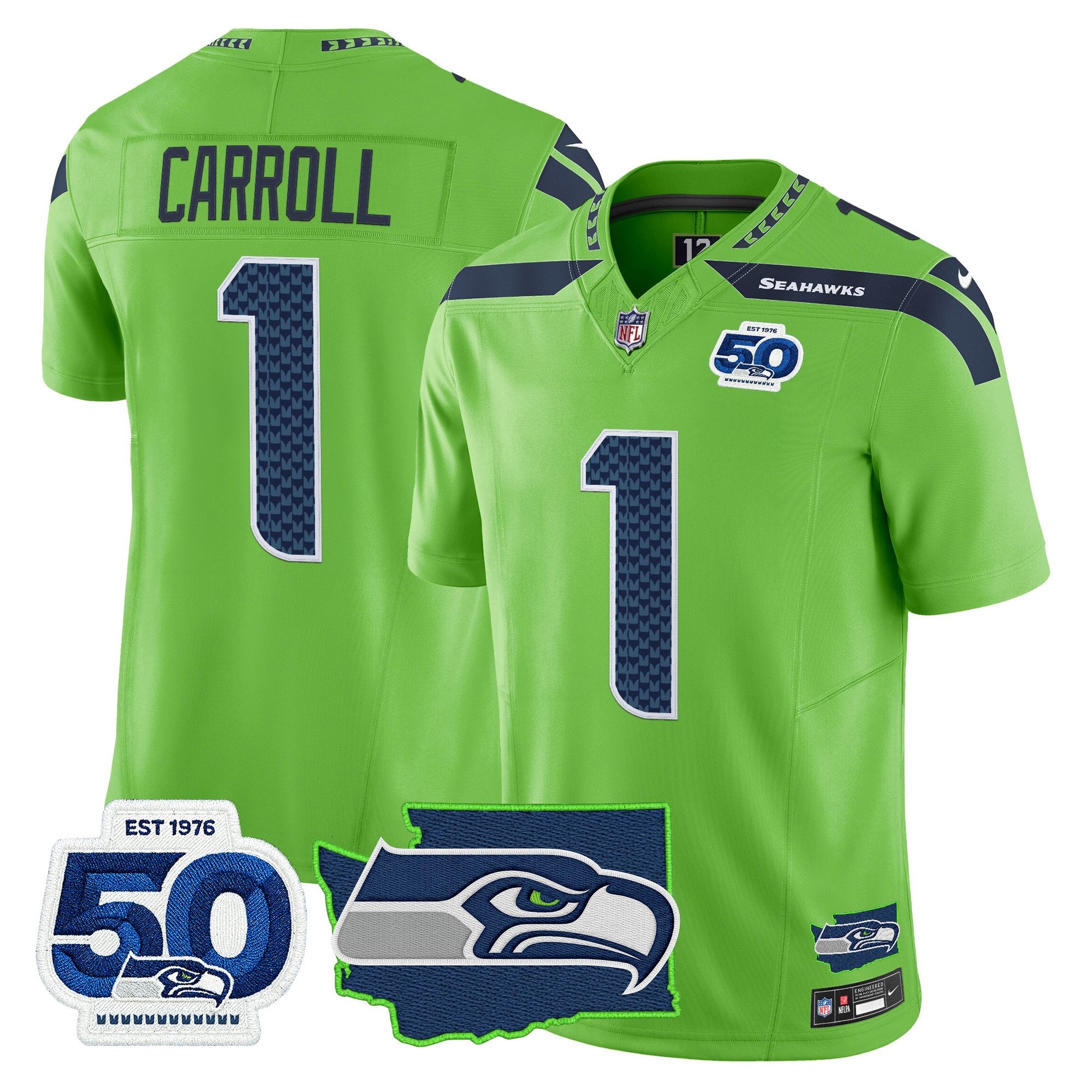 Men's Seattle Seahawks 50th Anniversary Patch Vapor Limited Jersey - All Stitched
