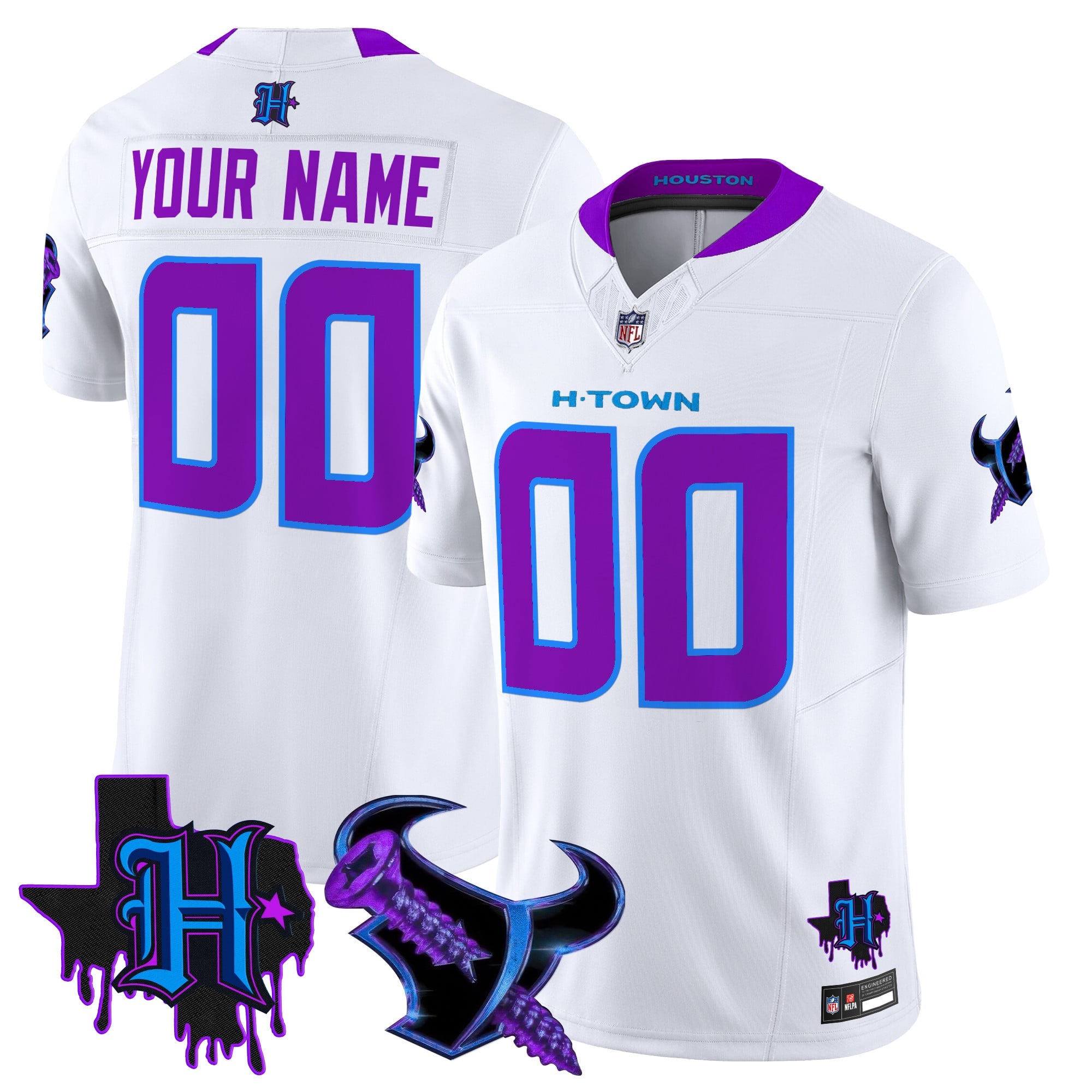 Houston Texans DJ Screw Vapor Limited Custom Jersey - All Stitched