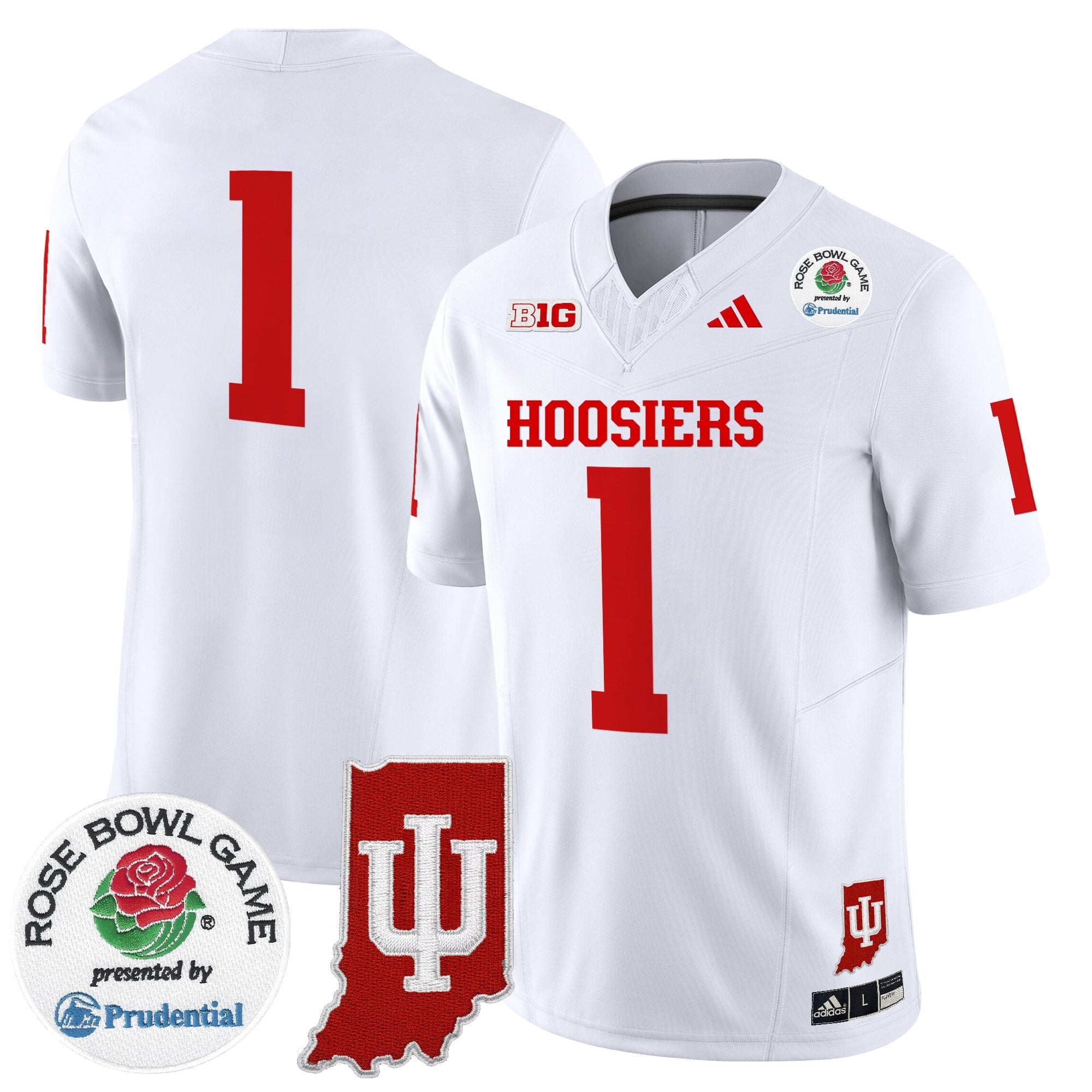 Men's Indiana Hoosiers 2025 Rose Bowl & Indiana State Patch Vapor Limited Jersey - All Stitched