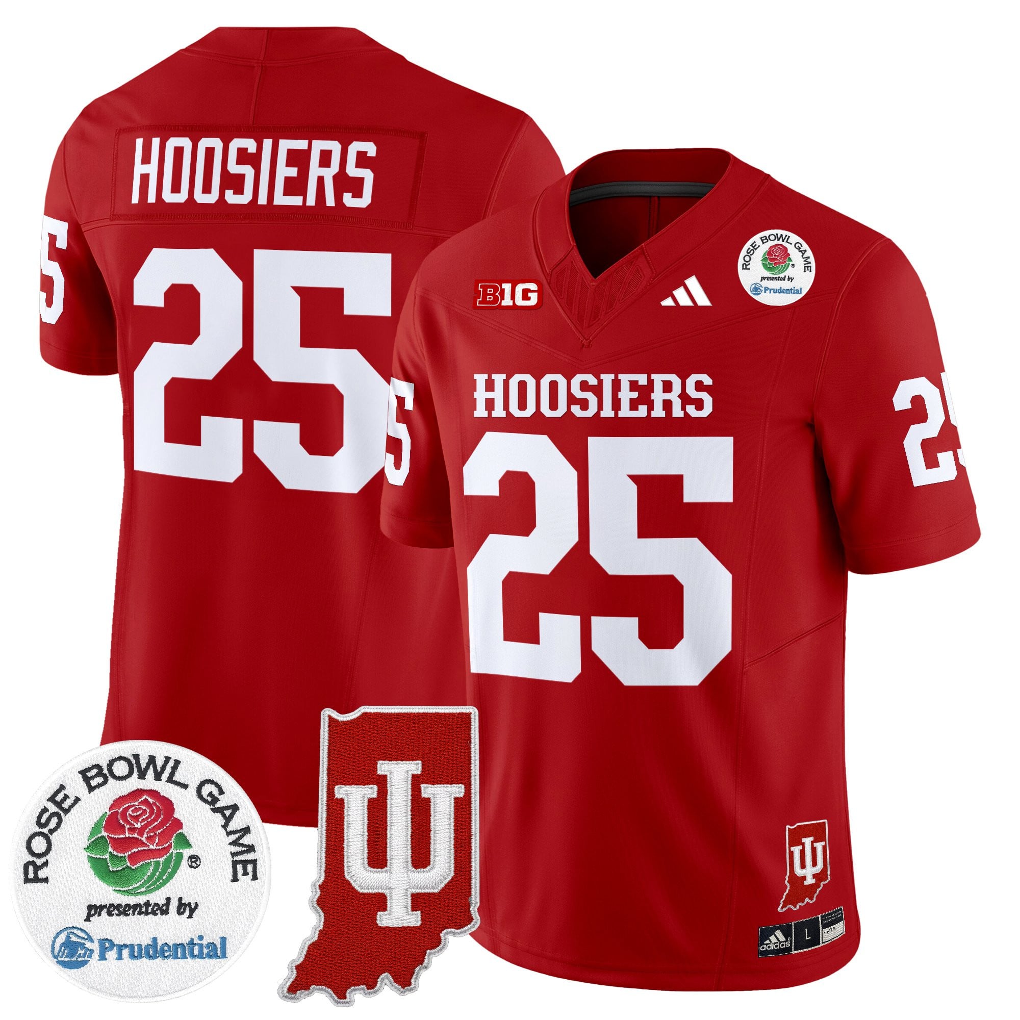 Men's Indiana Hoosiers 2025 Rose Bowl & Indiana State Patch Vapor Limited Jersey - All Stitched
