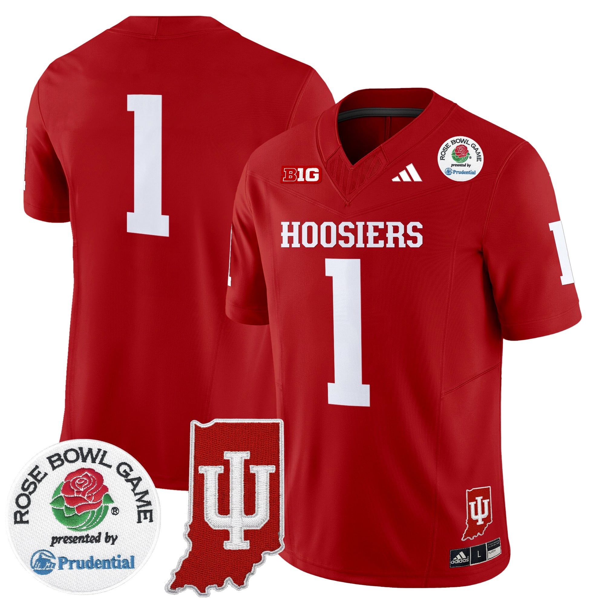 Men's Indiana Hoosiers 2025 Rose Bowl & Indiana State Patch Vapor Limited Jersey - All Stitched