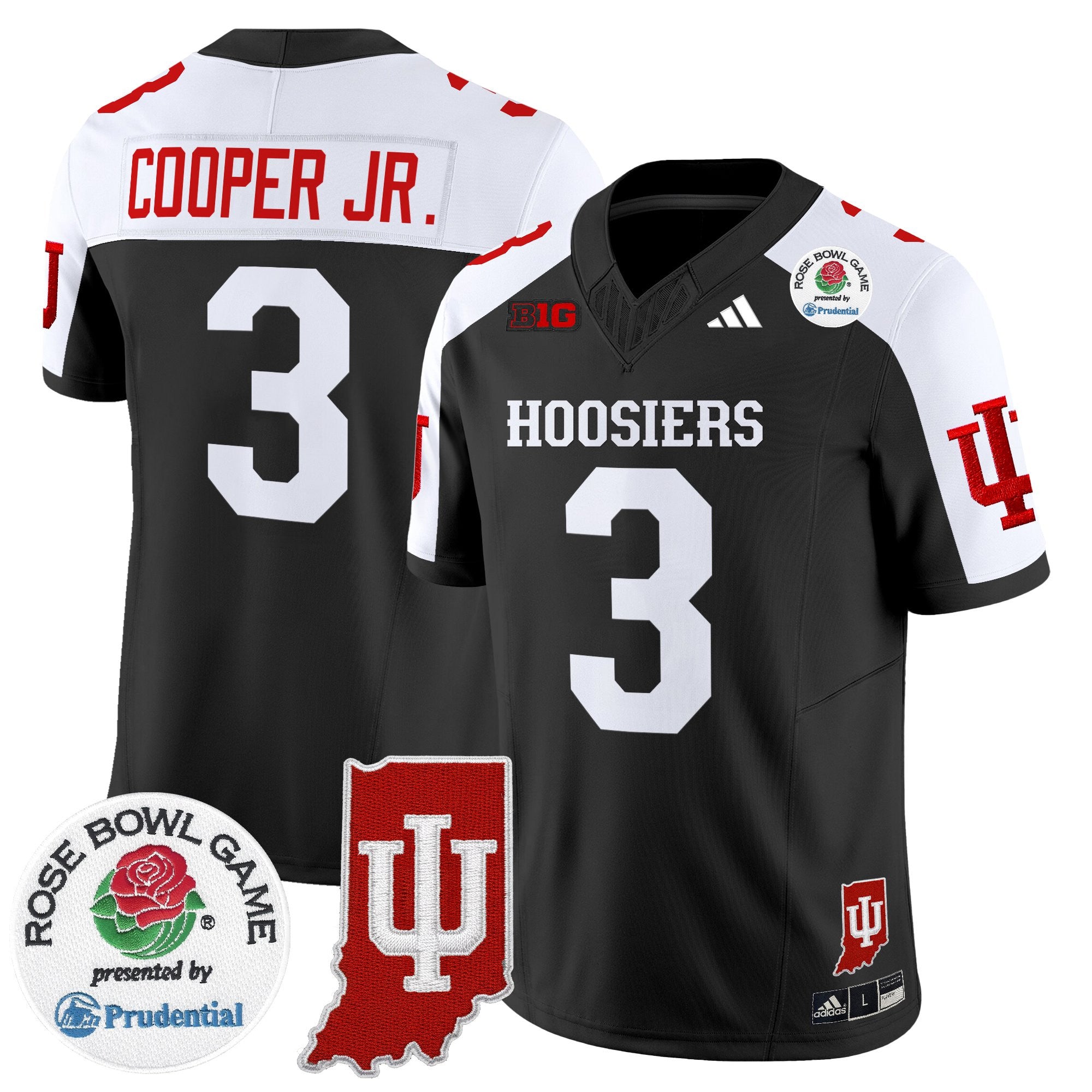 Men's Indiana Hoosiers 2025 Rose Bowl & Indiana State Patch Vapor Limited Jersey - All Stitched