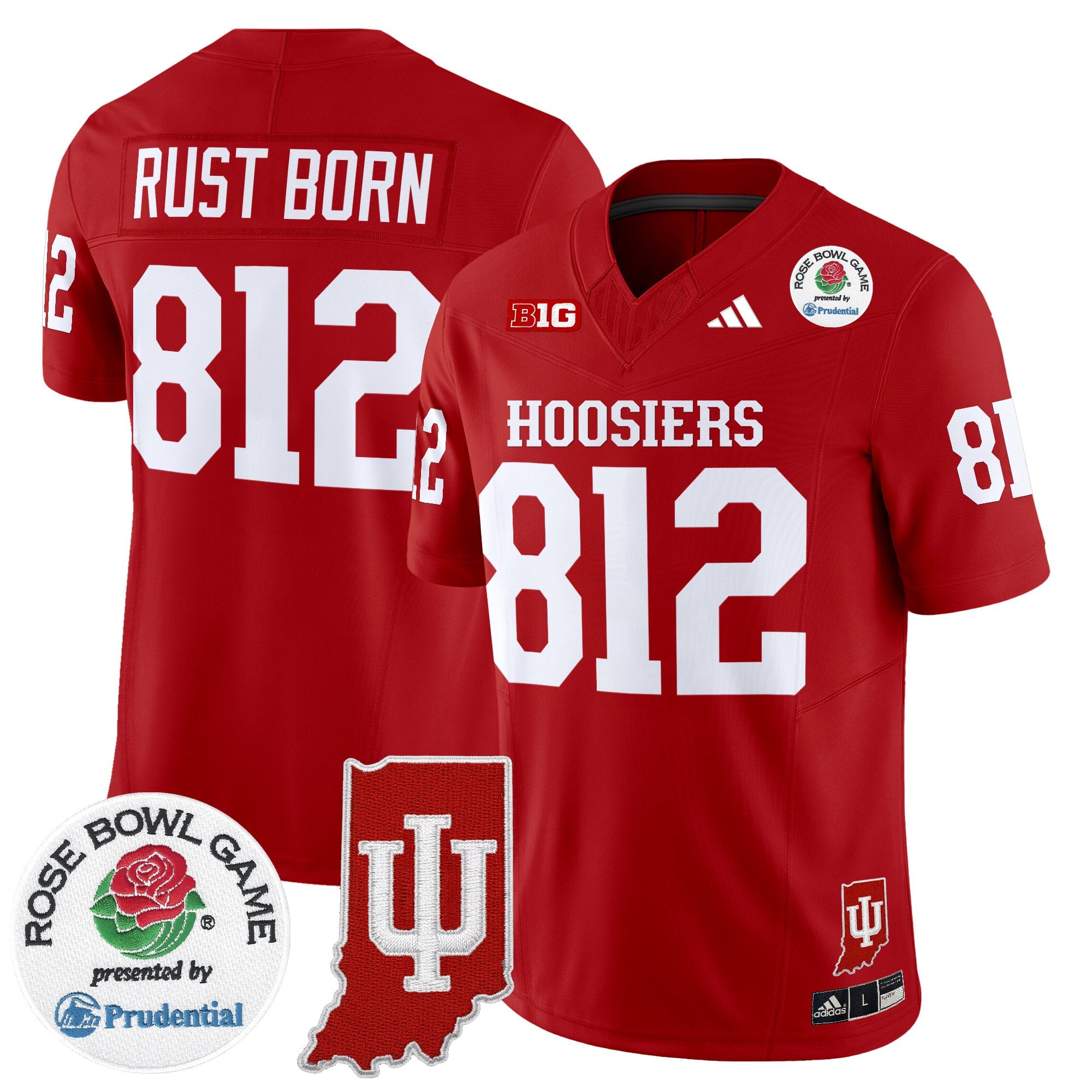 Men's Indiana Hoosiers 2025 Rose Bowl & Indiana State Patch Vapor Limited Jersey - All Stitched