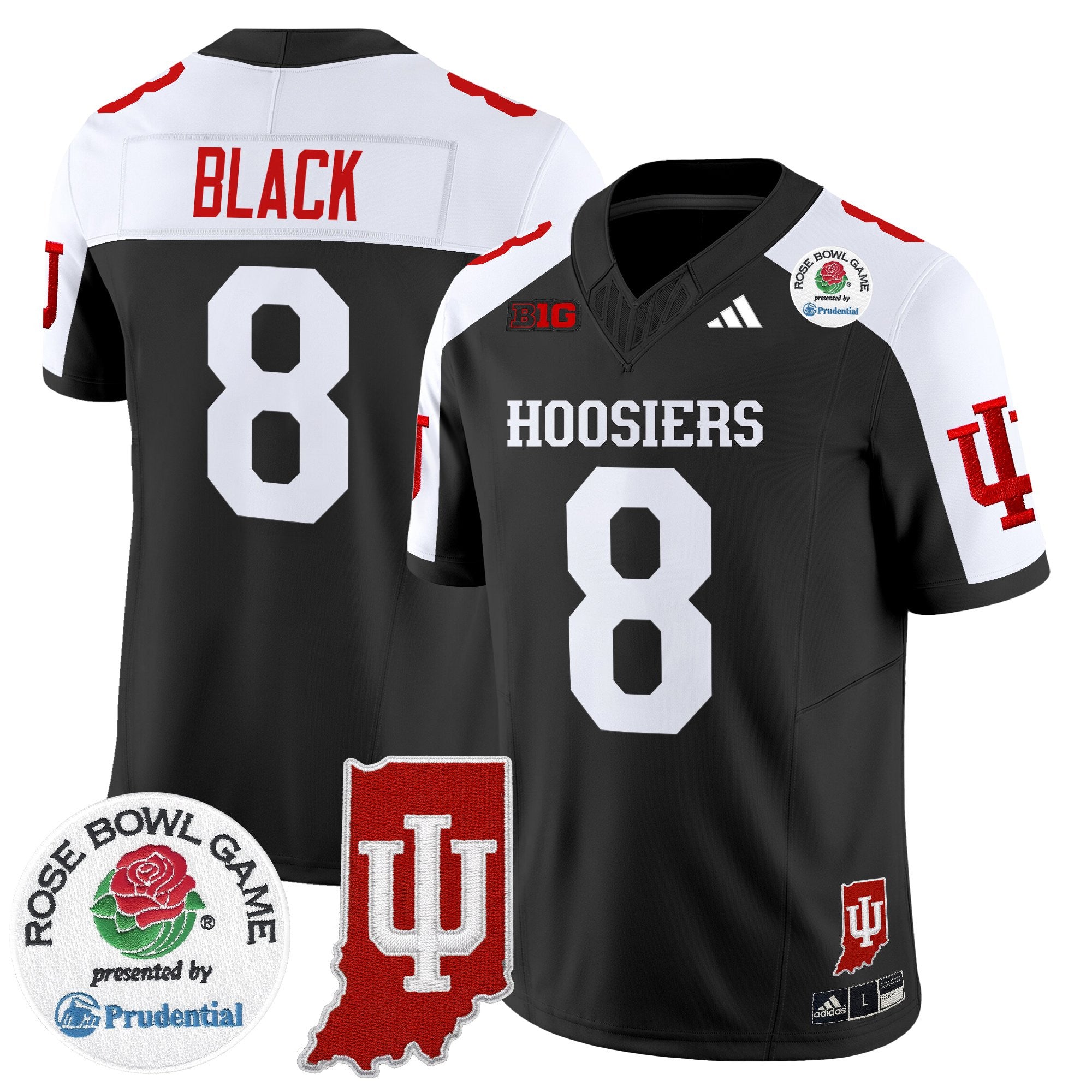 Men's Indiana Hoosiers 2025 Rose Bowl & Indiana State Patch Vapor Limited Jersey - All Stitched