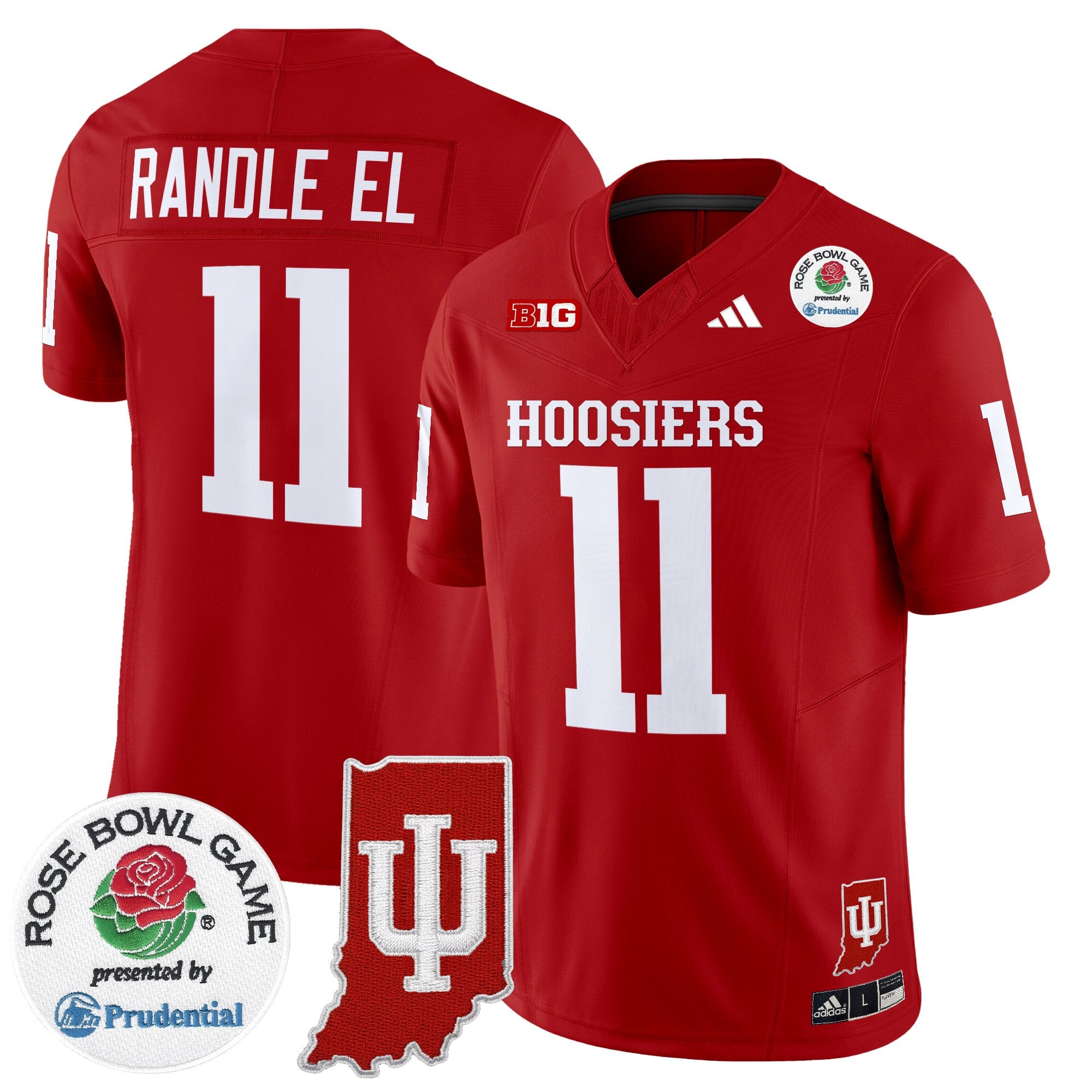 Men's Indiana Hoosiers 2025 Rose Bowl & Indiana State Patch Vapor Limited Jersey - All Stitched