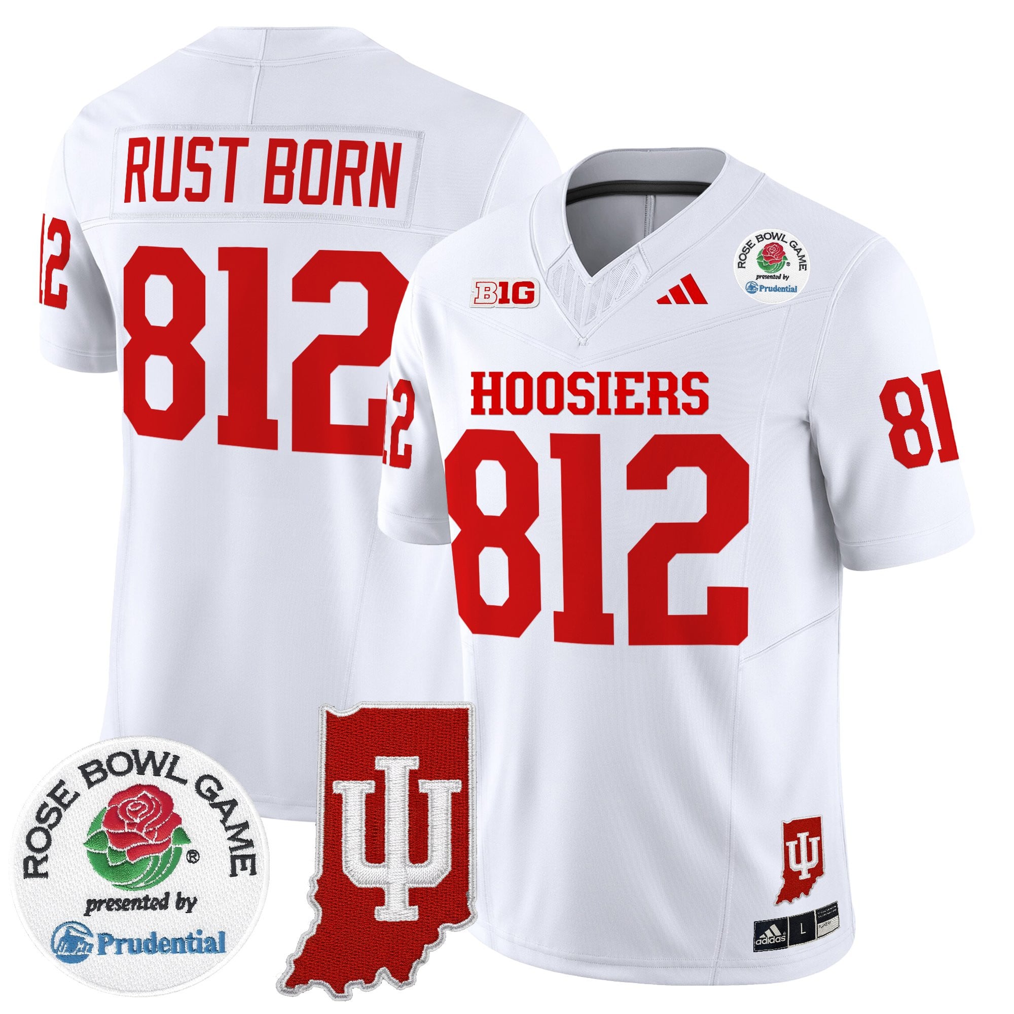 Men's Indiana Hoosiers 2025 Rose Bowl & Indiana State Patch Vapor Limited Jersey - All Stitched