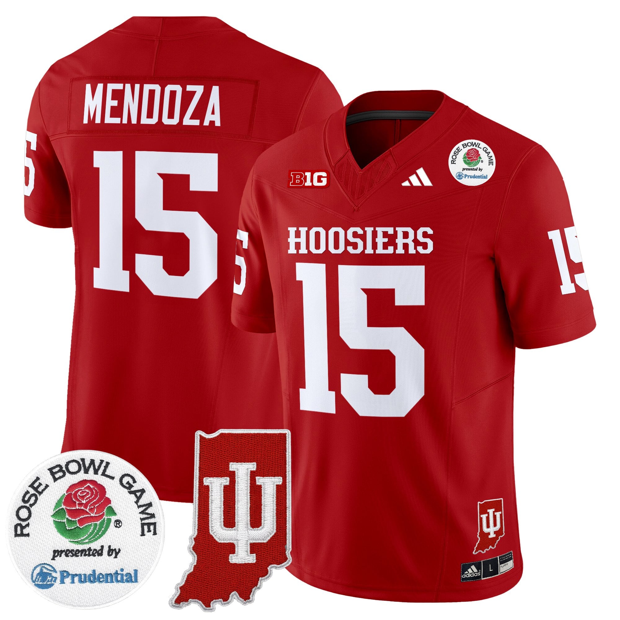 Men's Indiana Hoosiers 2025 Rose Bowl & Indiana State Patch Vapor Limited Jersey - All Stitched