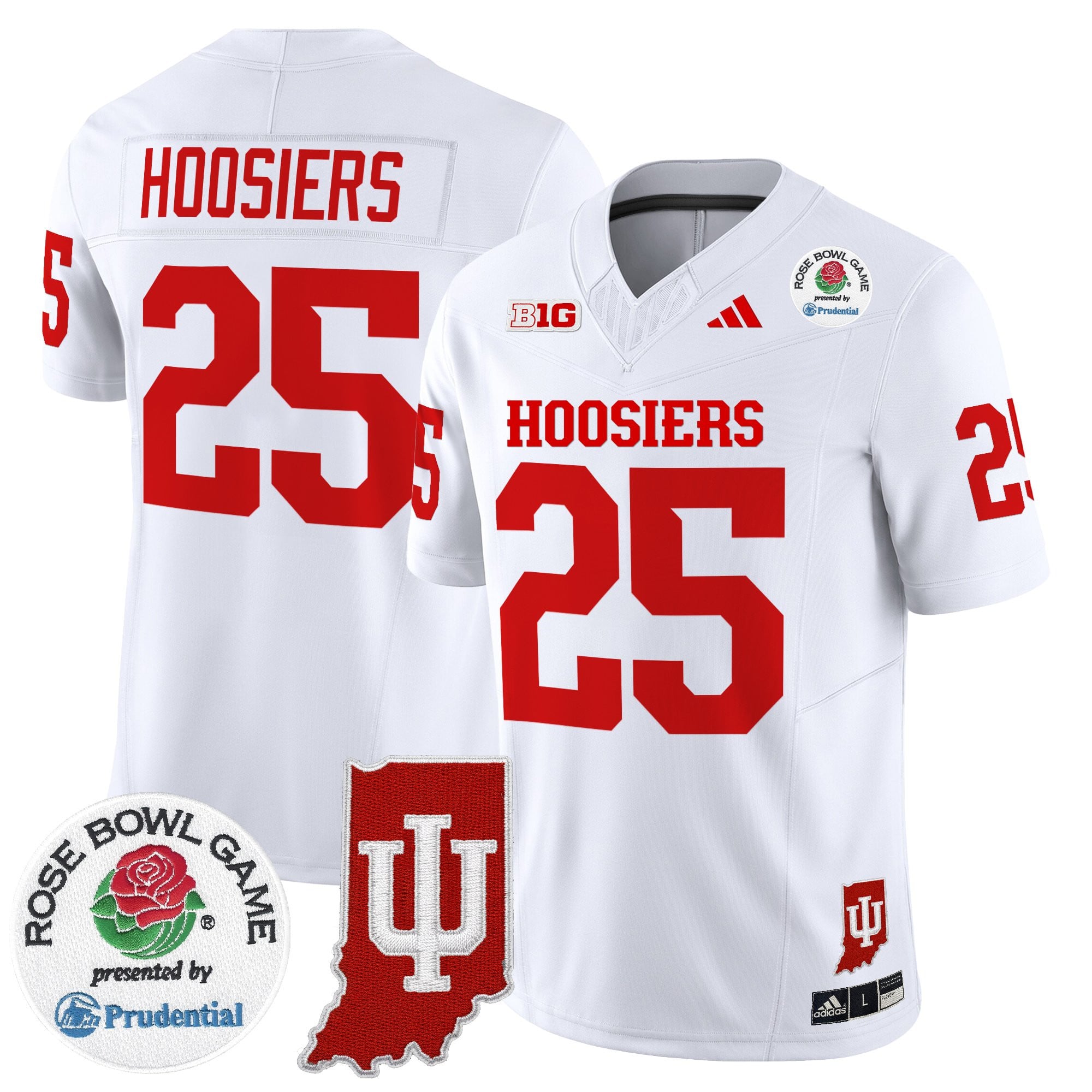 Men's Indiana Hoosiers 2025 Rose Bowl & Indiana State Patch Vapor Limited Jersey - All Stitched