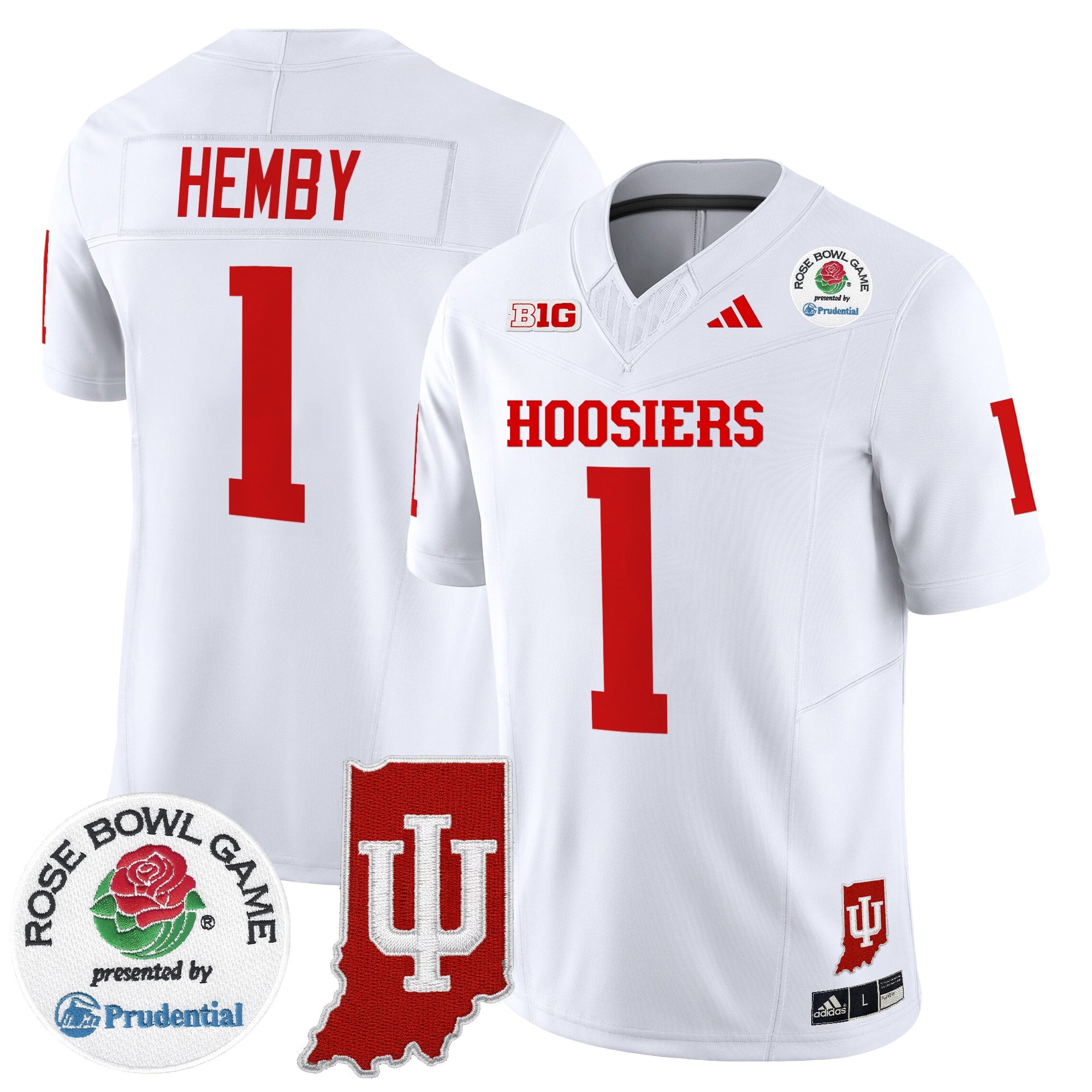 Men's Indiana Hoosiers 2025 Rose Bowl & Indiana State Patch Vapor Limited Jersey - All Stitched