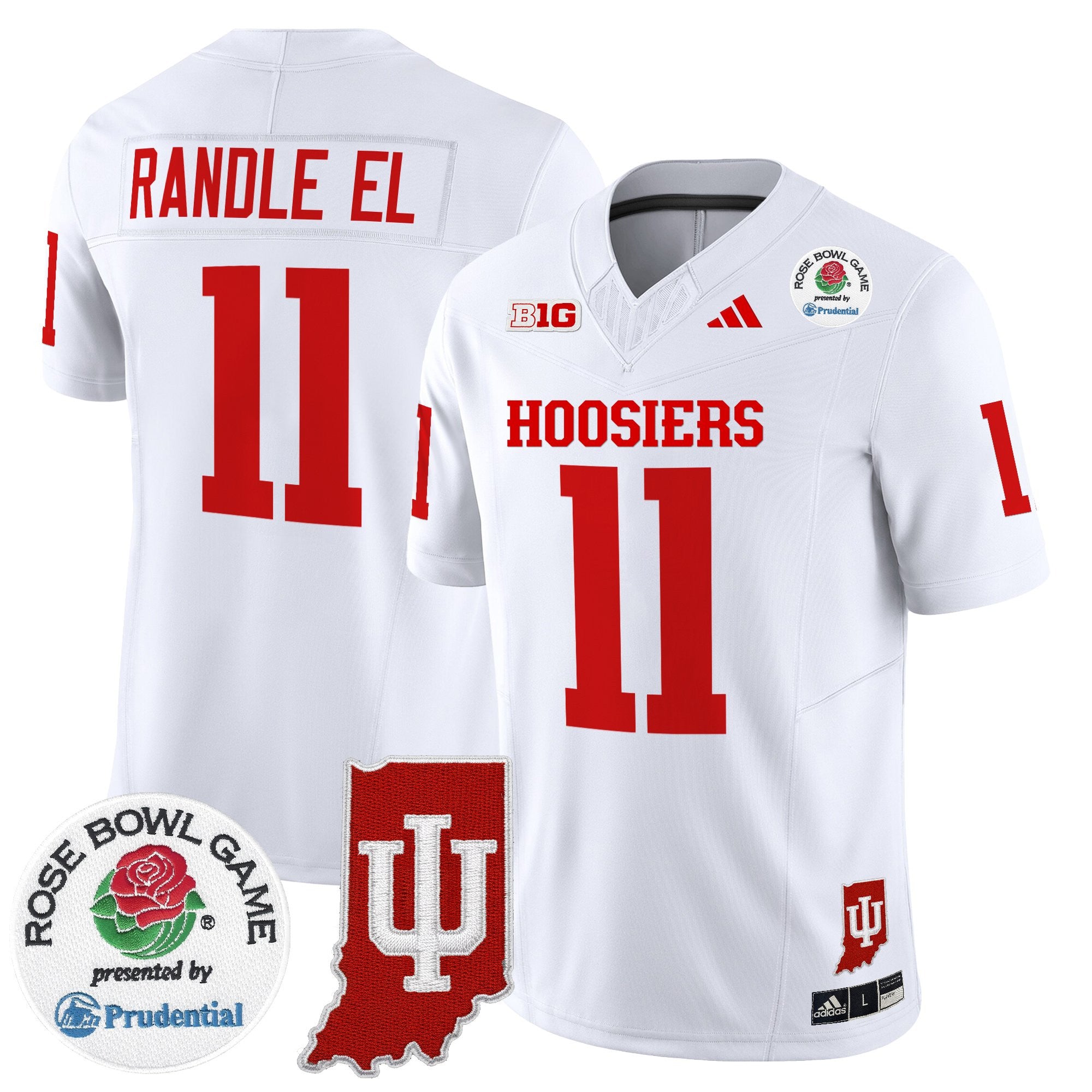 Men's Indiana Hoosiers 2025 Rose Bowl & Indiana State Patch Vapor Limited Jersey - All Stitched