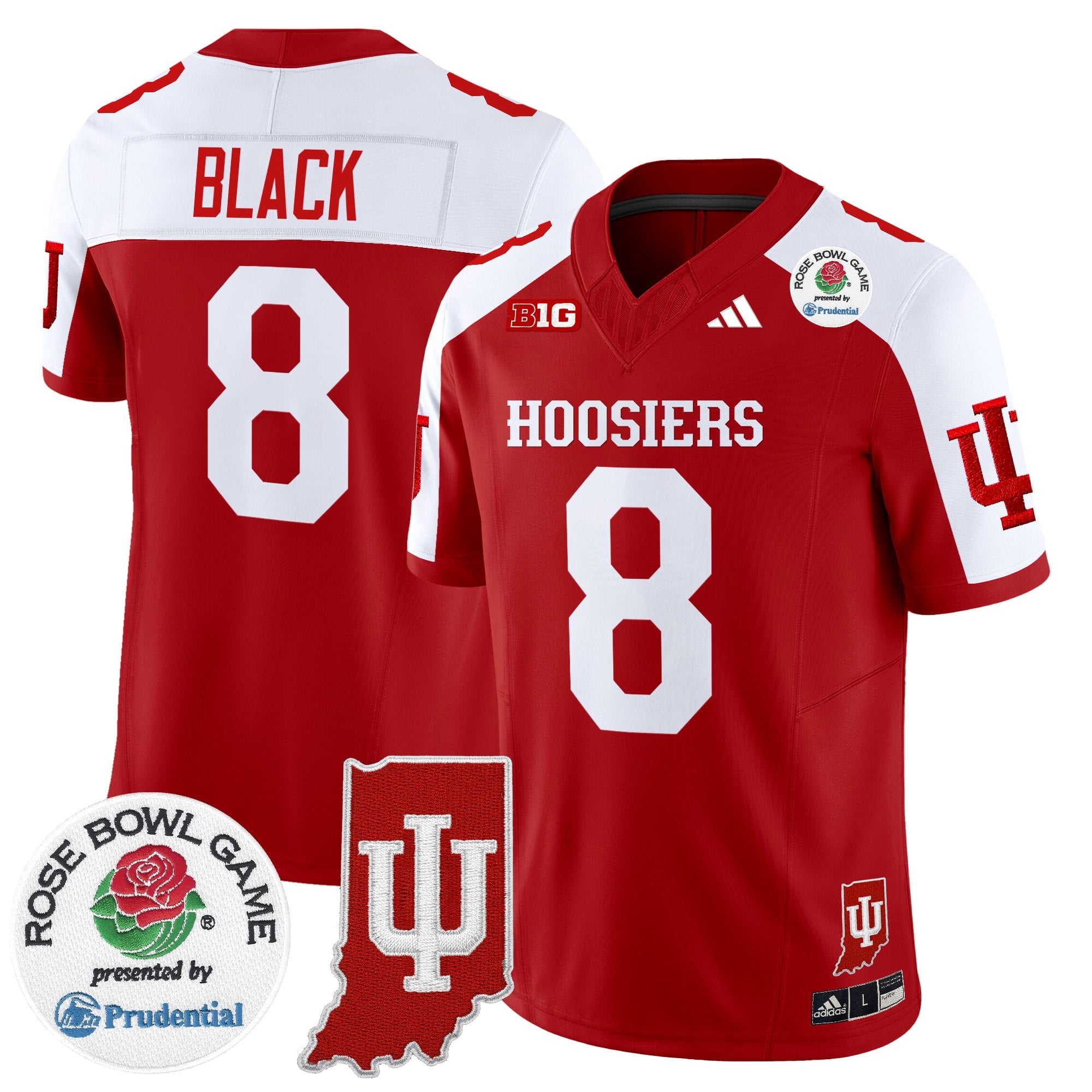 Men's Indiana Hoosiers 2025 Rose Bowl & Indiana State Patch Vapor Limited Jersey - All Stitched
