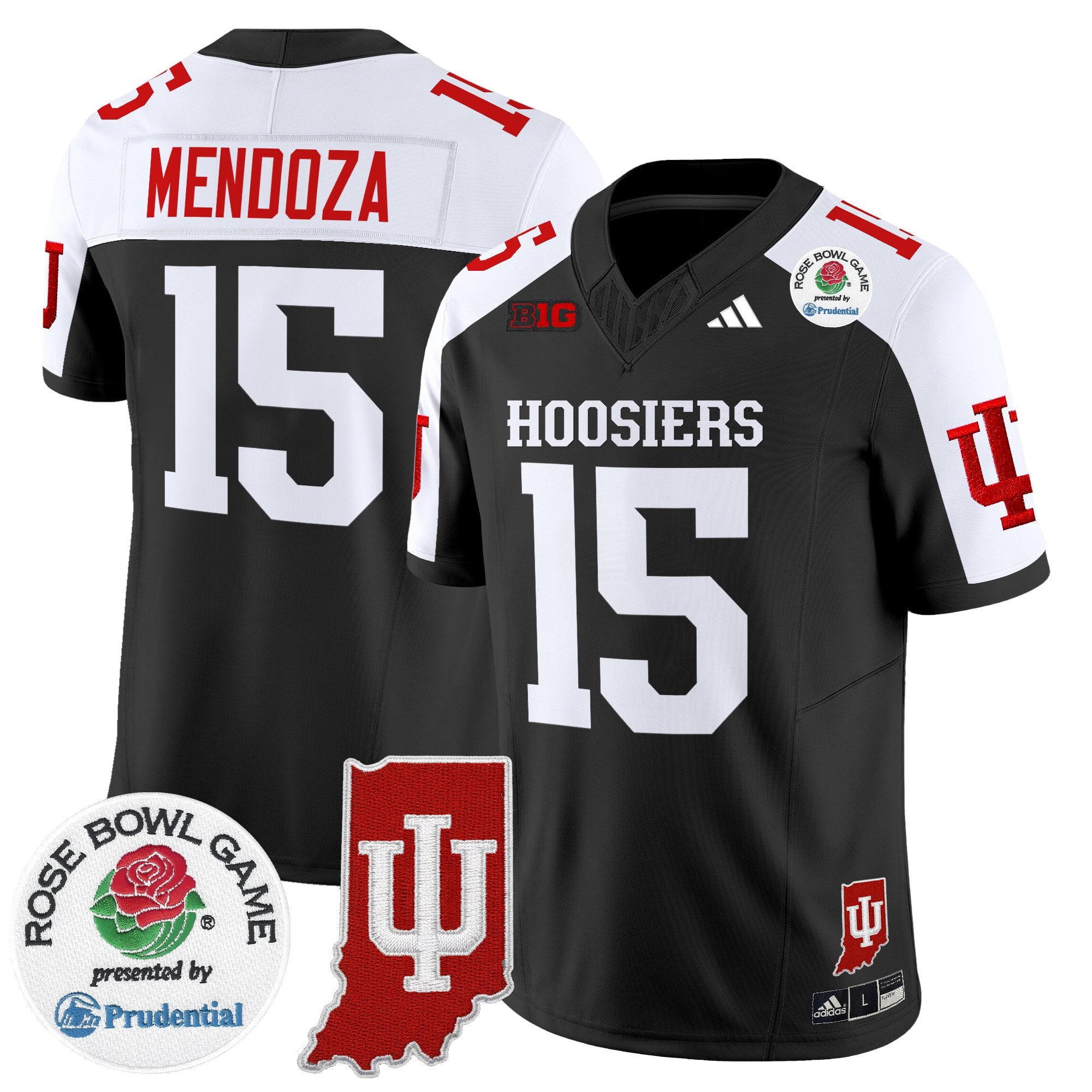 Men's Indiana Hoosiers 2025 Rose Bowl & Indiana State Patch Vapor Limited Jersey - All Stitched