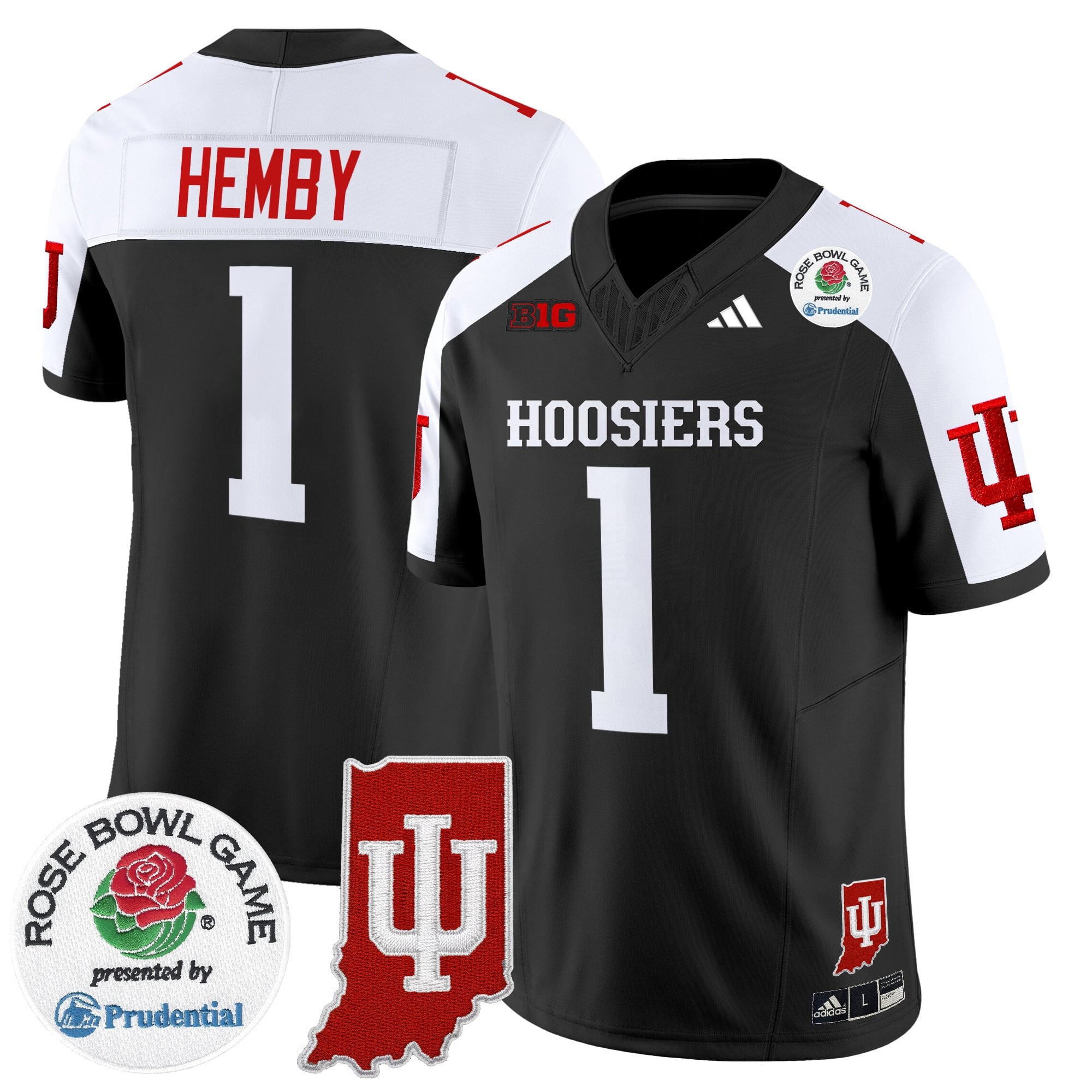 Men's Indiana Hoosiers 2025 Rose Bowl & Indiana State Patch Vapor Limited Jersey - All Stitched
