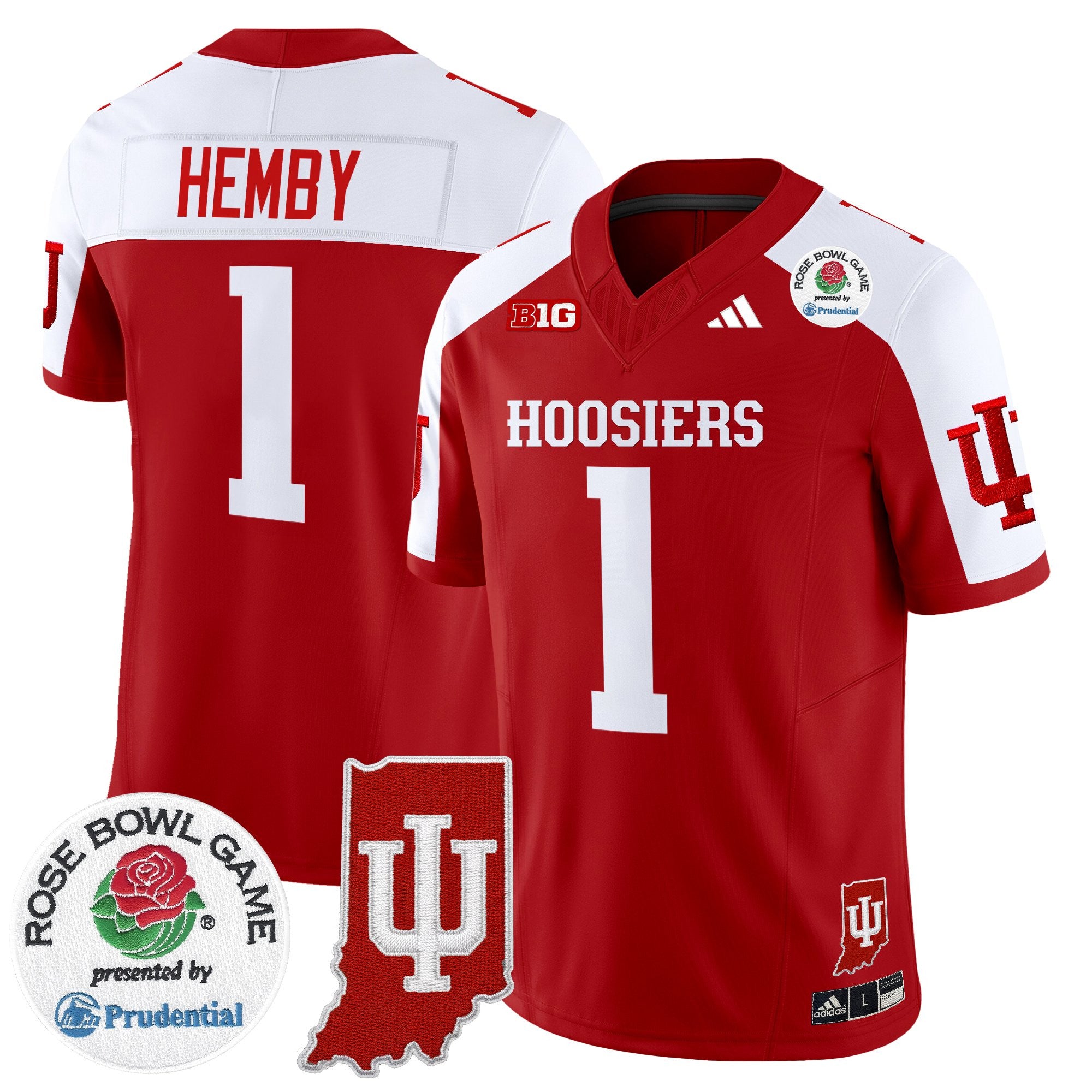 Men's Indiana Hoosiers 2025 Rose Bowl & Indiana State Patch Vapor Limited Jersey - All Stitched