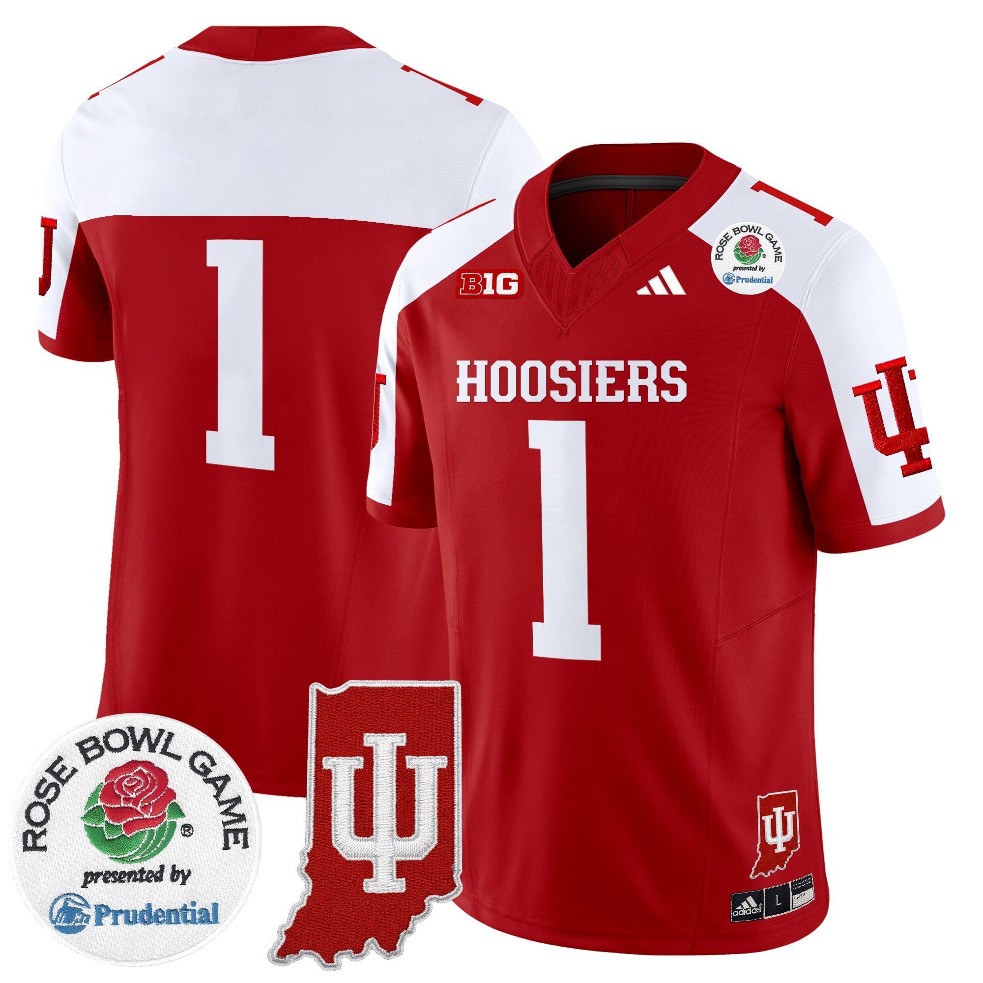 Men's Indiana Hoosiers 2025 Rose Bowl & Indiana State Patch Vapor Limited Jersey - All Stitched