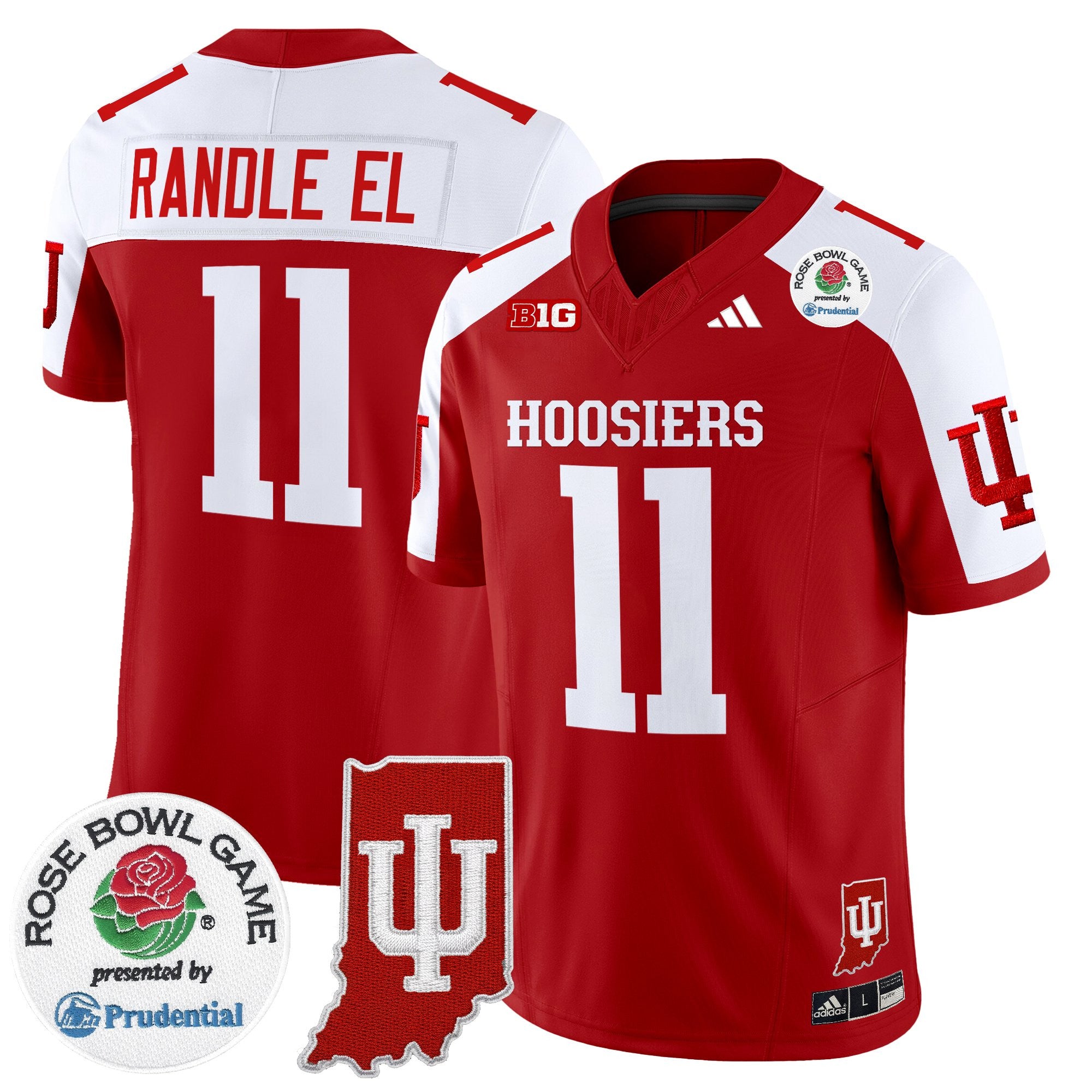 Men's Indiana Hoosiers 2025 Rose Bowl & Indiana State Patch Vapor Limited Jersey - All Stitched