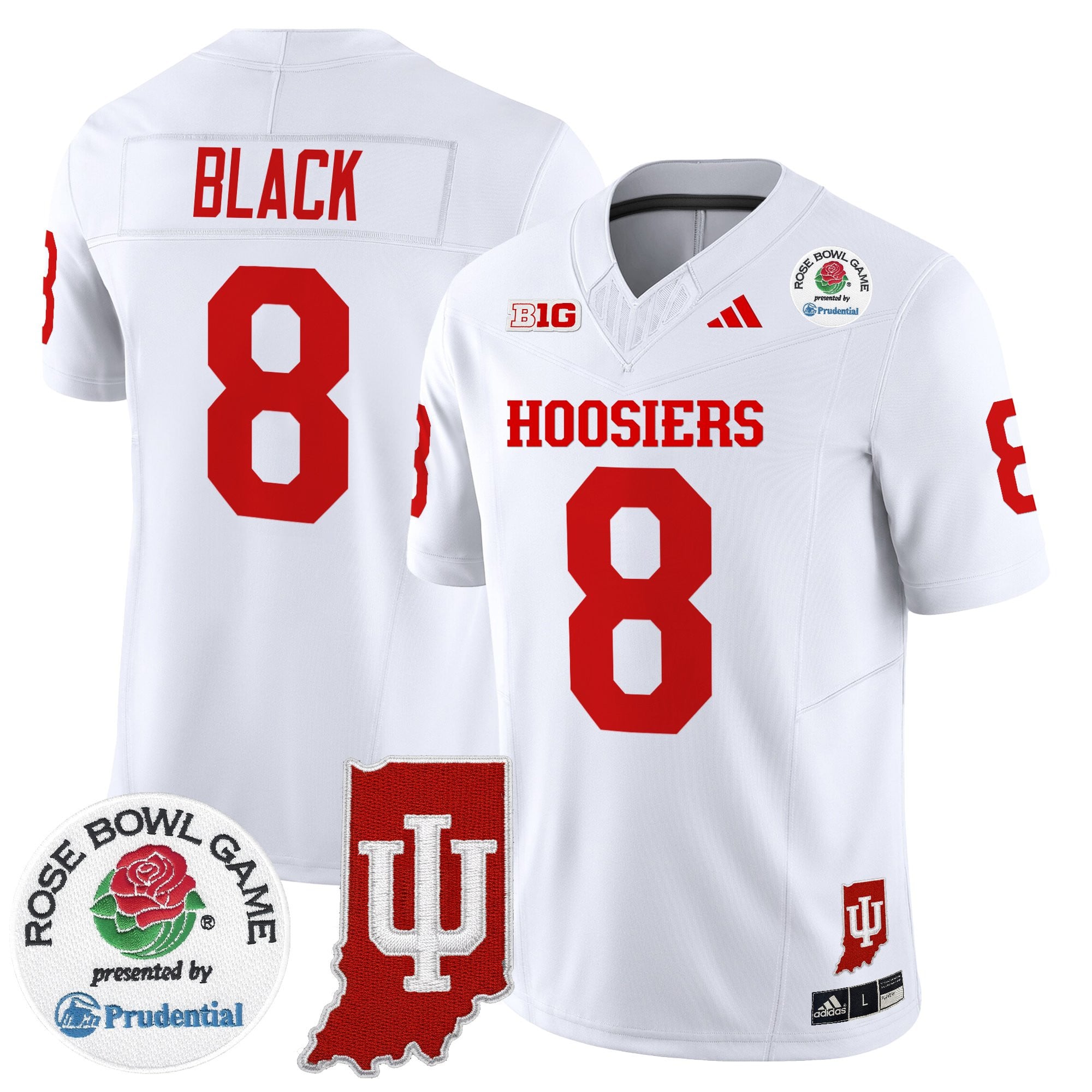 Men's Indiana Hoosiers 2025 Rose Bowl & Indiana State Patch Vapor Limited Jersey - All Stitched