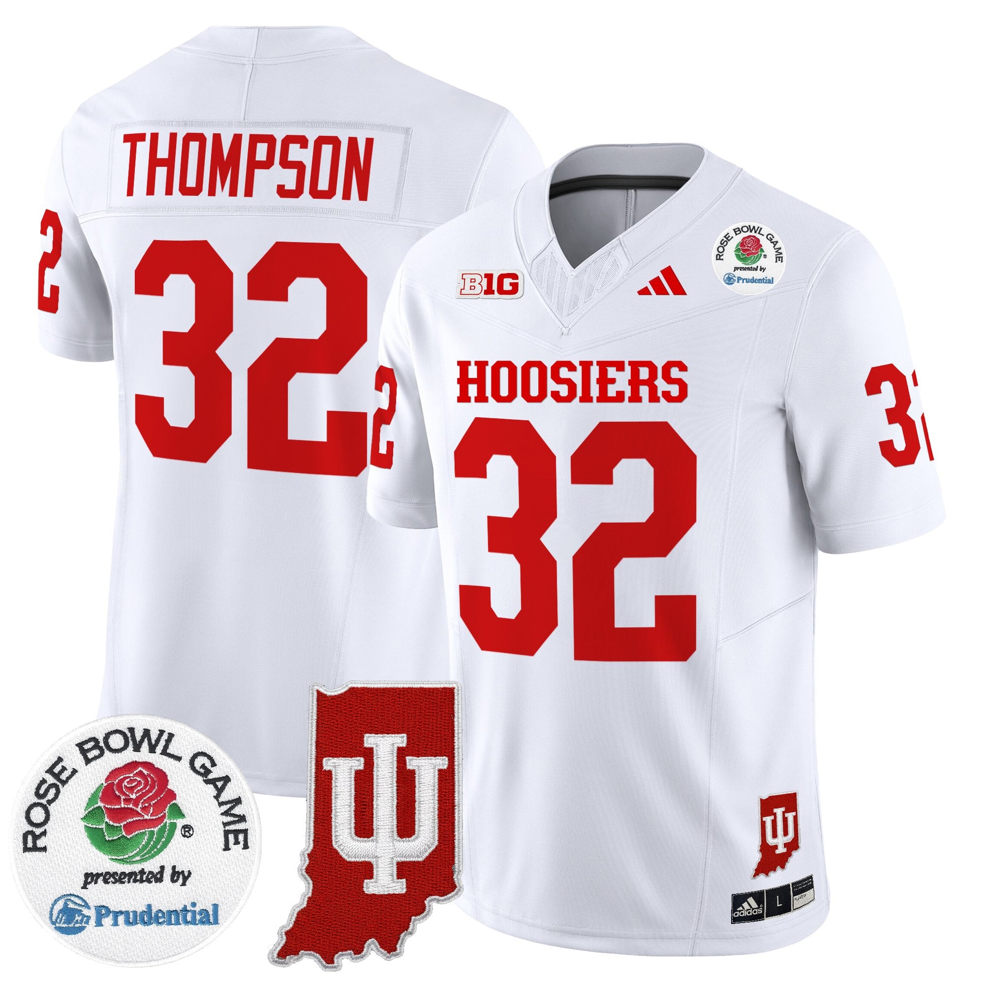 Men's Indiana Hoosiers 2025 Rose Bowl & Indiana State Patch Vapor Limited Jersey - All Stitched