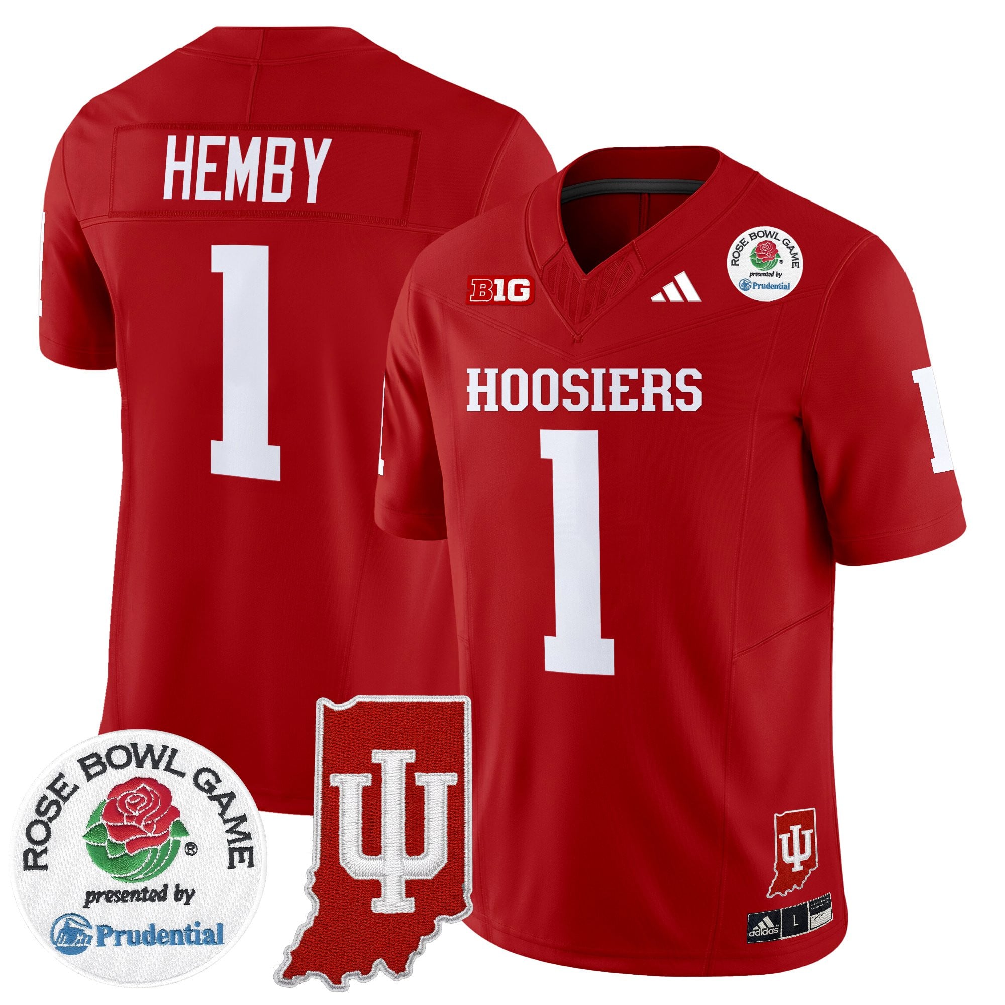Men's Indiana Hoosiers 2025 Rose Bowl & Indiana State Patch Vapor Limited Jersey - All Stitched