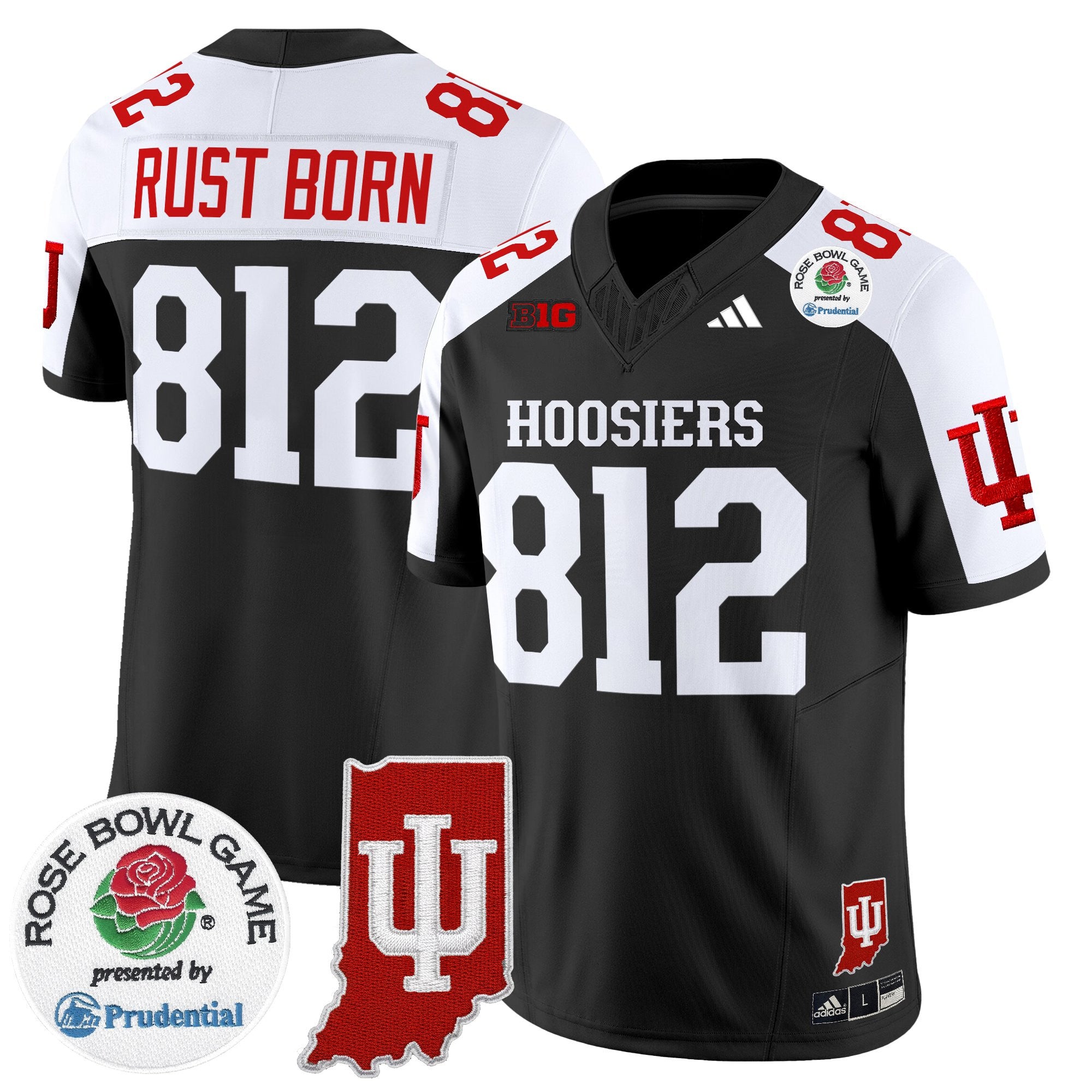 Men's Indiana Hoosiers 2025 Rose Bowl & Indiana State Patch Vapor Limited Jersey - All Stitched