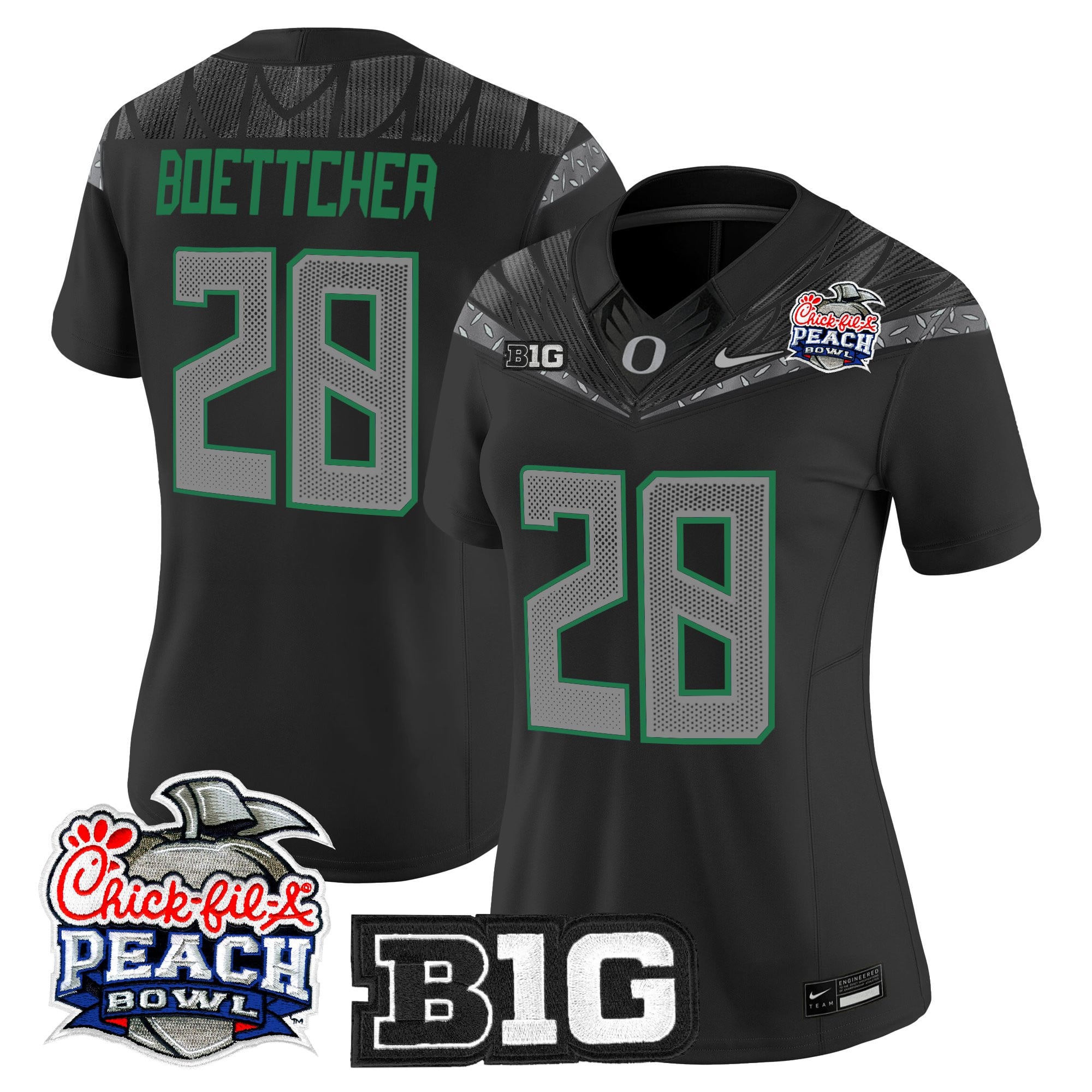 Women's Oregon Ducks 2026 Peach Bowl Vapor Limited Jersey - All Stitched