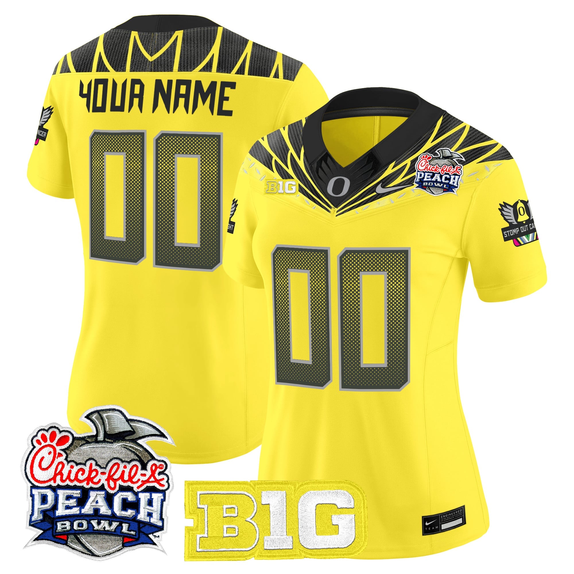 Oregon Ducks 2026 Peach Bowl Vapor Limited Custom Jersey - All Stitched