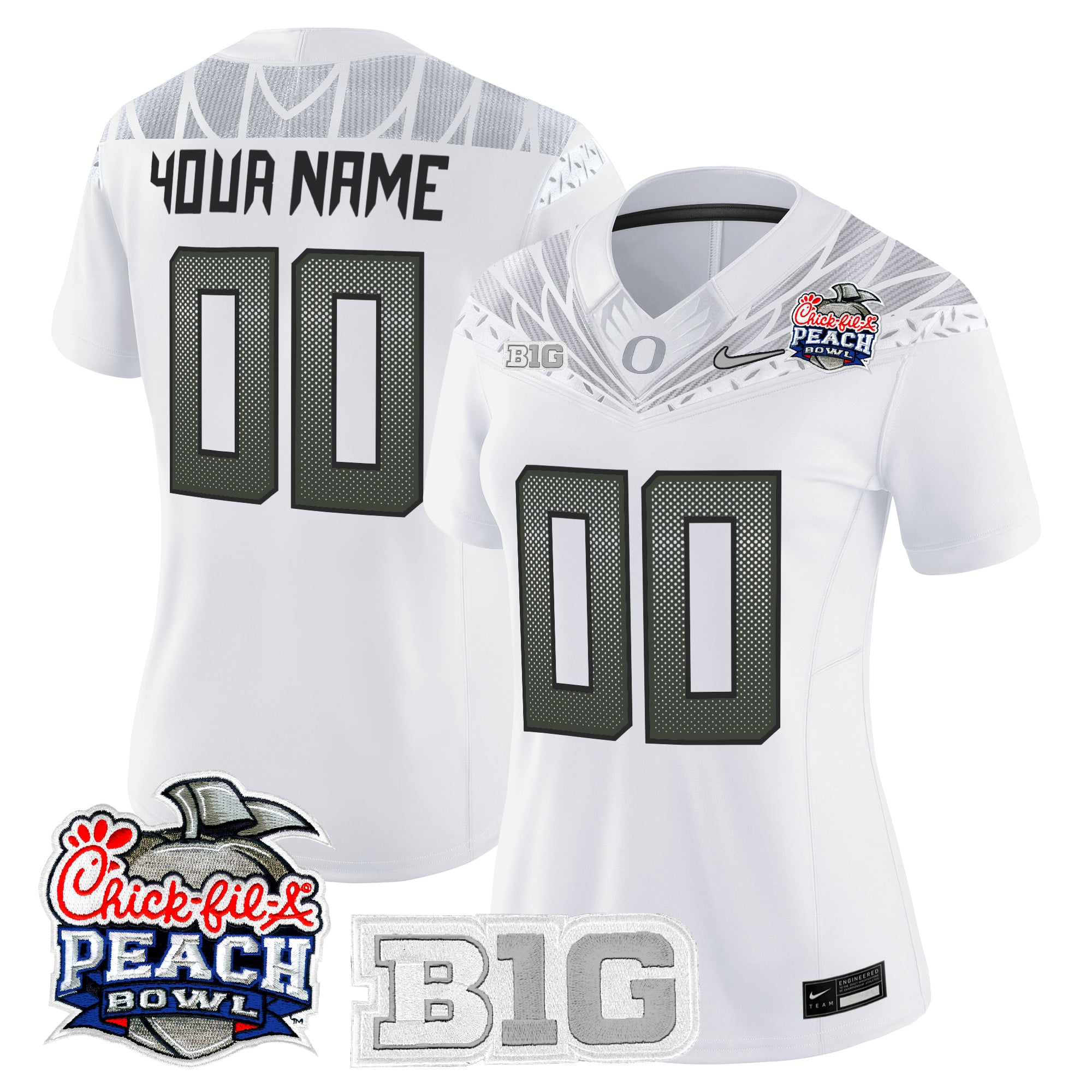 Oregon Ducks 2026 Peach Bowl Vapor Limited Custom Jersey - All Stitched