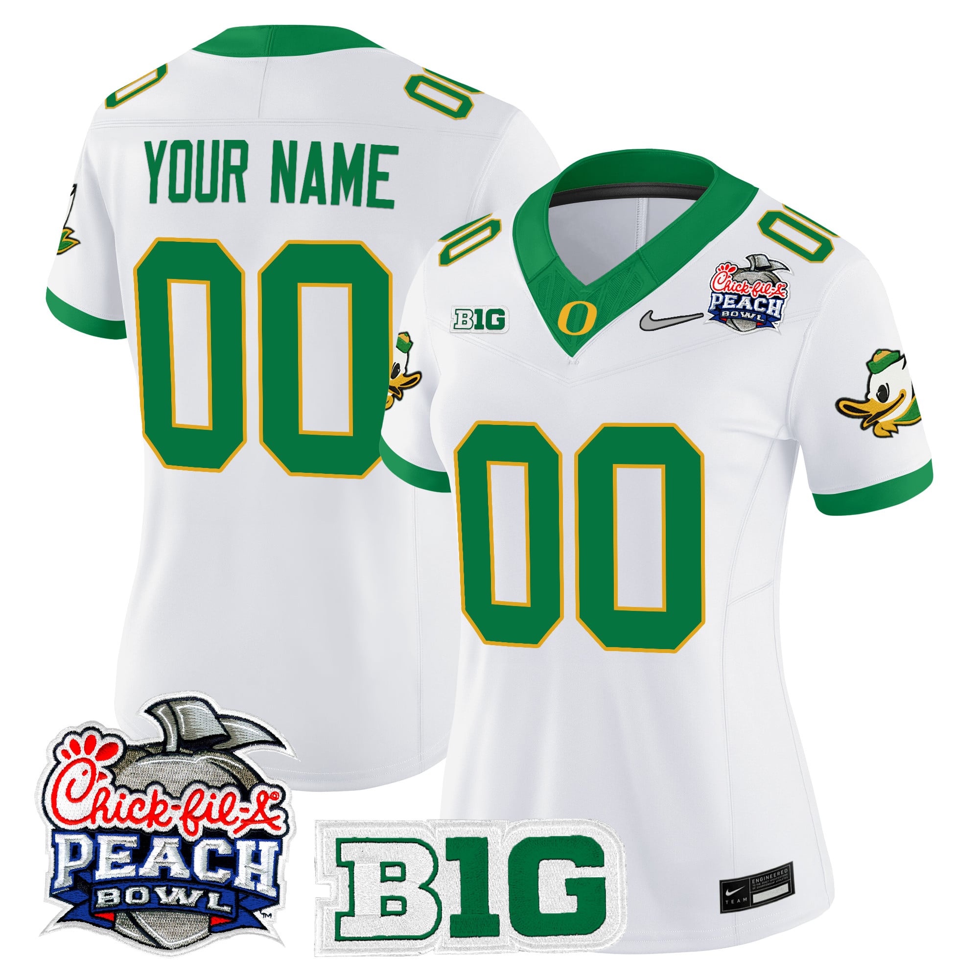 Oregon Ducks 2026 Peach Bowl Vapor Limited Custom Jersey - All Stitched