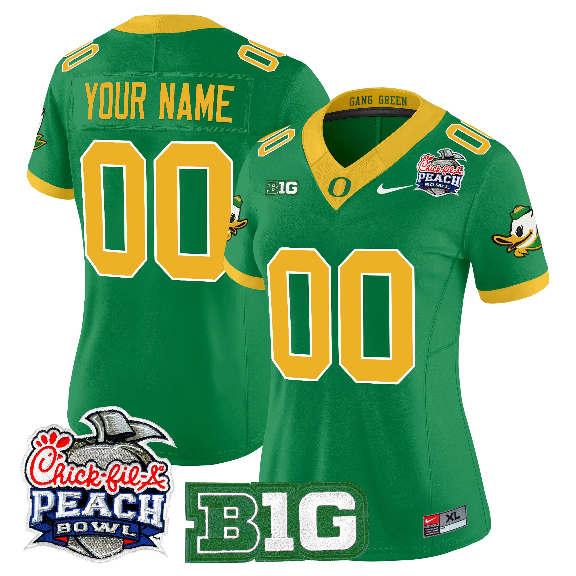 Oregon Ducks 2026 Peach Bowl Vapor Limited Custom Jersey - All Stitched
