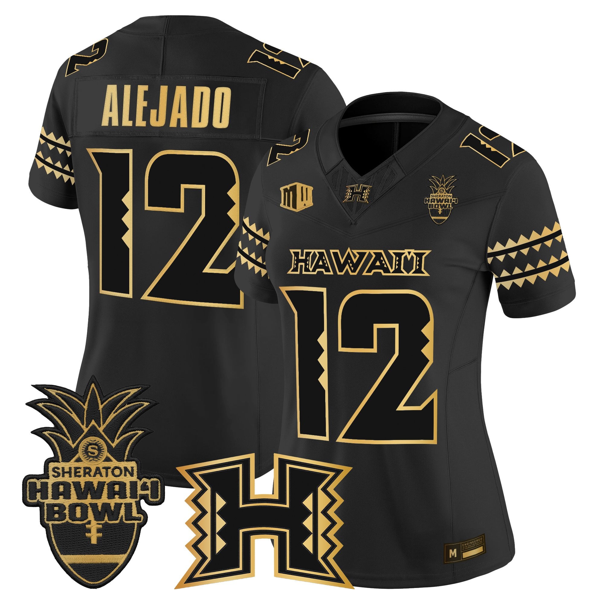 Women's Hawai'i Rainbow Warriors 2025 Hawai'i Bowl Gold Vapor Limited Jersey - All Stitched