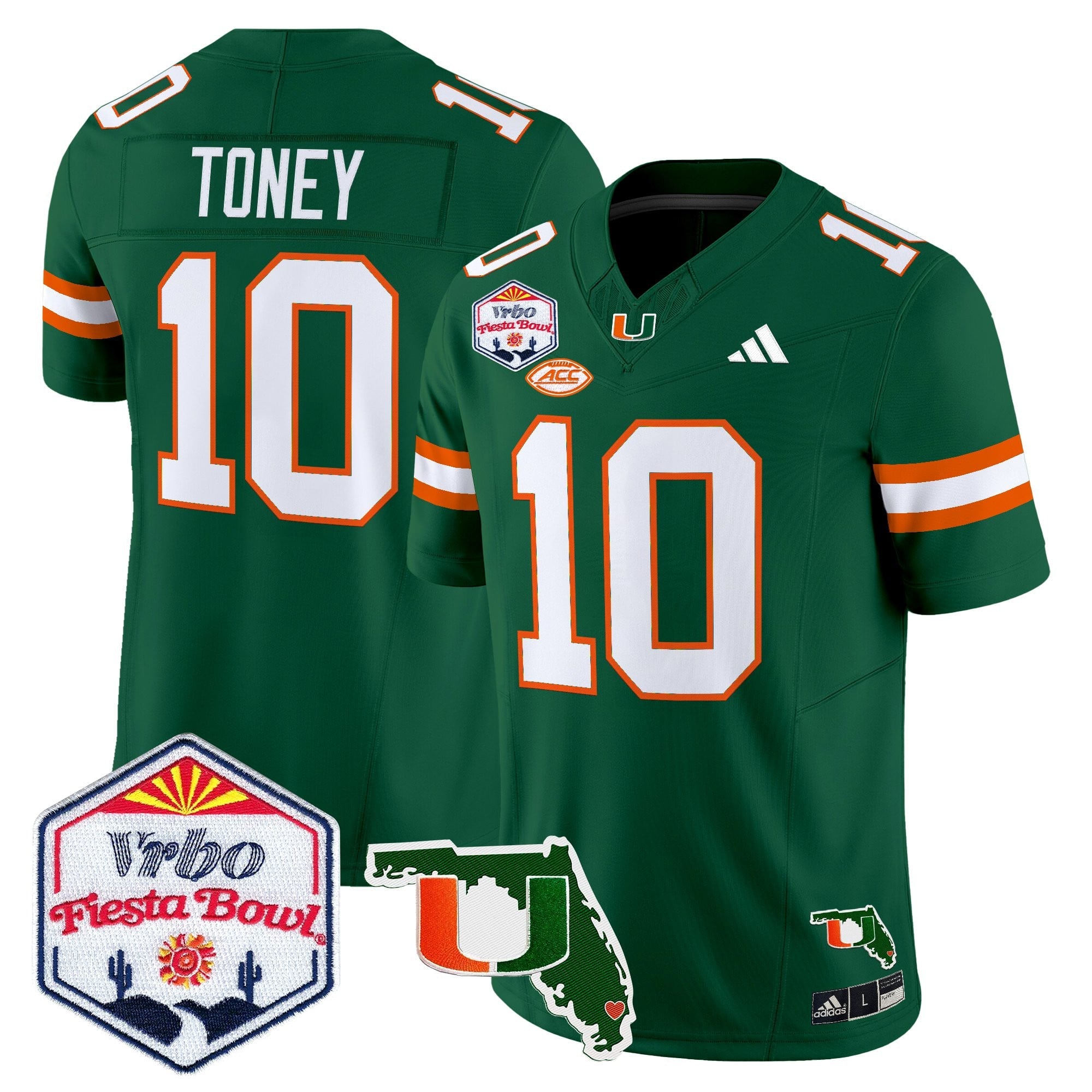 Men's Miami Hurricanes 2026 The Fiesta Bowl & Florida Patch Vapor Limited Jersey - All Stitched