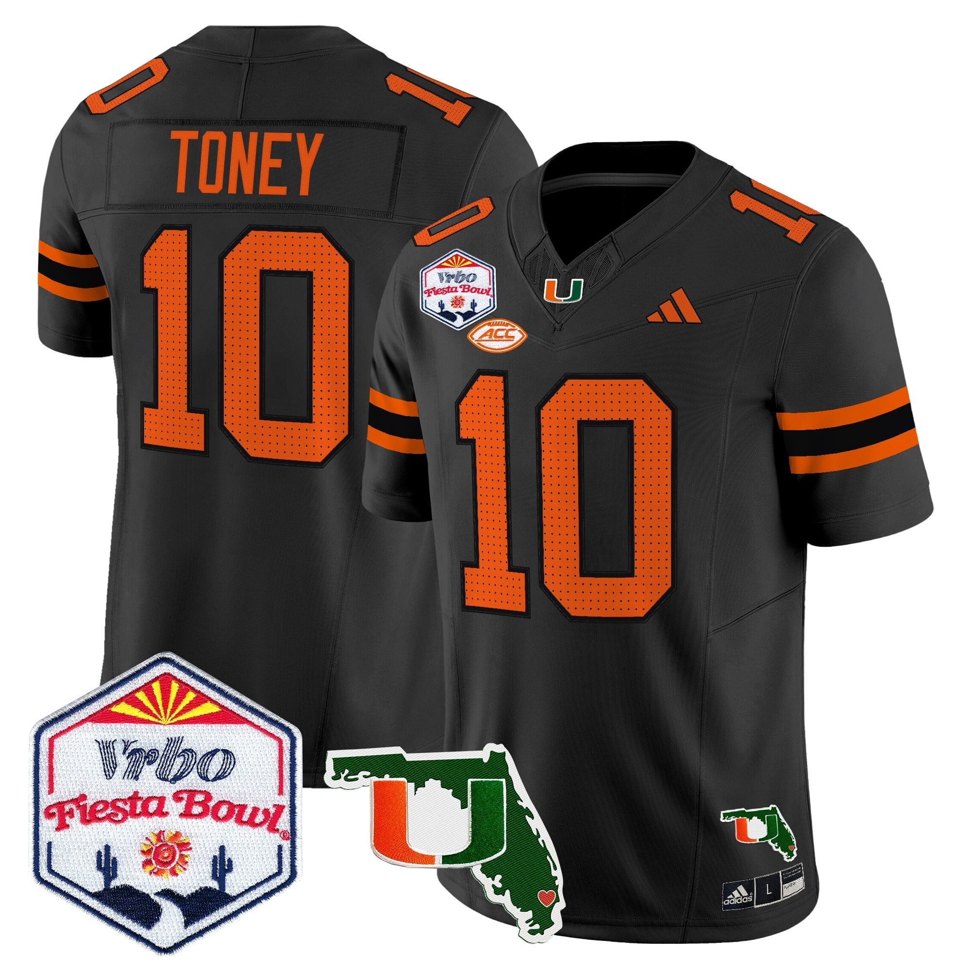 Men's Miami Hurricanes 2026 The Fiesta Bowl & Florida Patch Vapor Limited Jersey - All Stitched