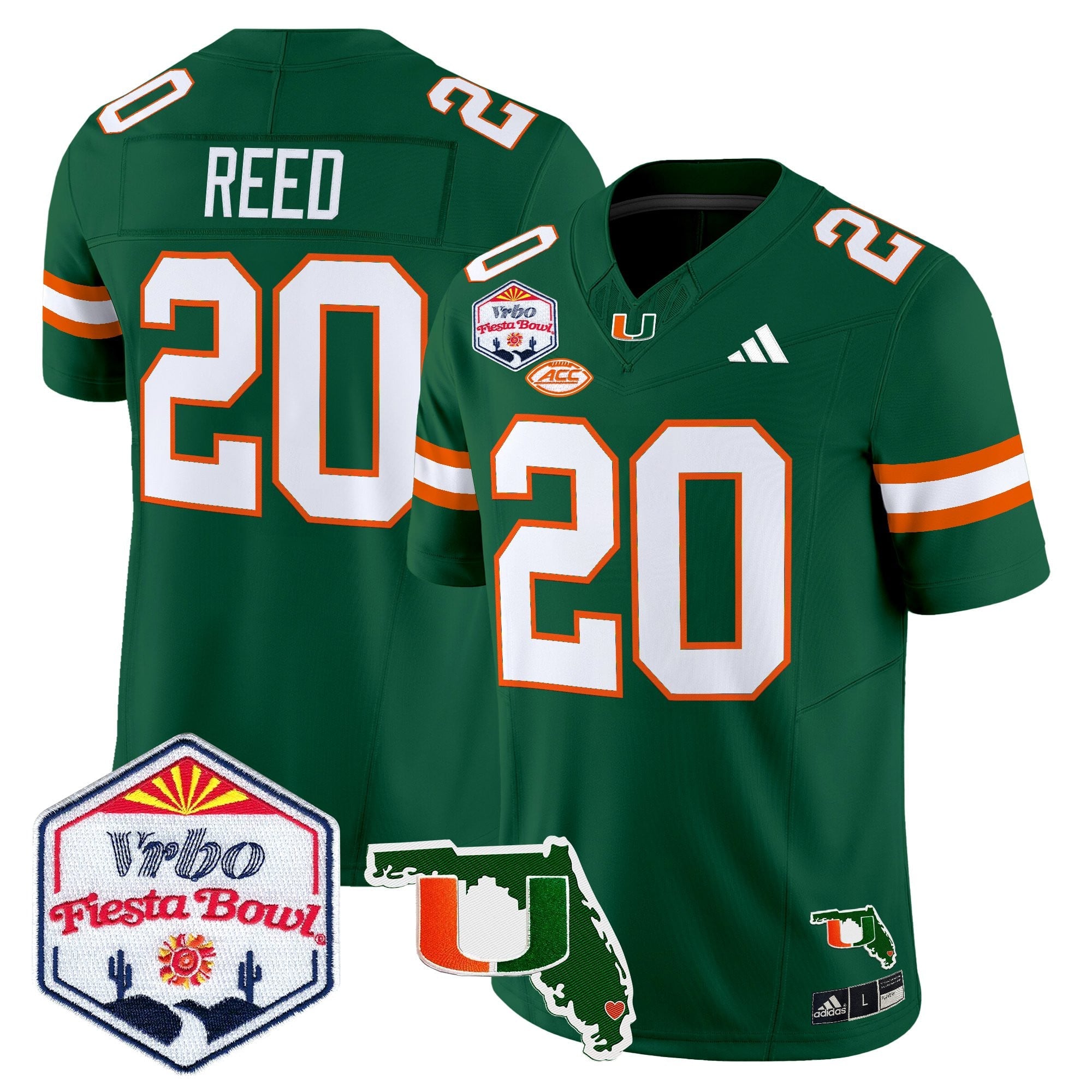 Men's Miami Hurricanes 2026 The Fiesta Bowl & Florida Patch Vapor Limited Jersey - All Stitched