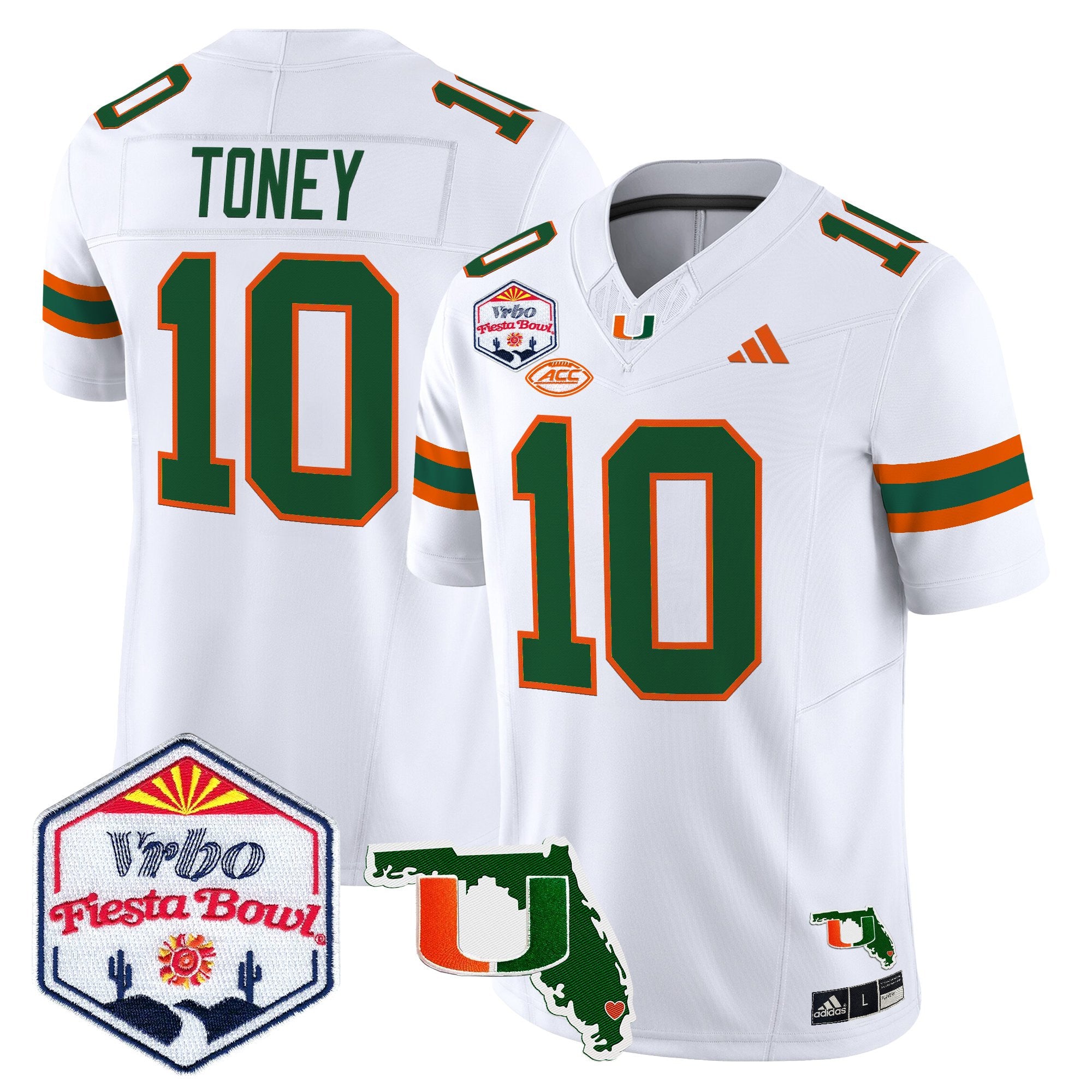 Men's Miami Hurricanes 2026 The Fiesta Bowl & Florida Patch Vapor Limited Jersey - All Stitched