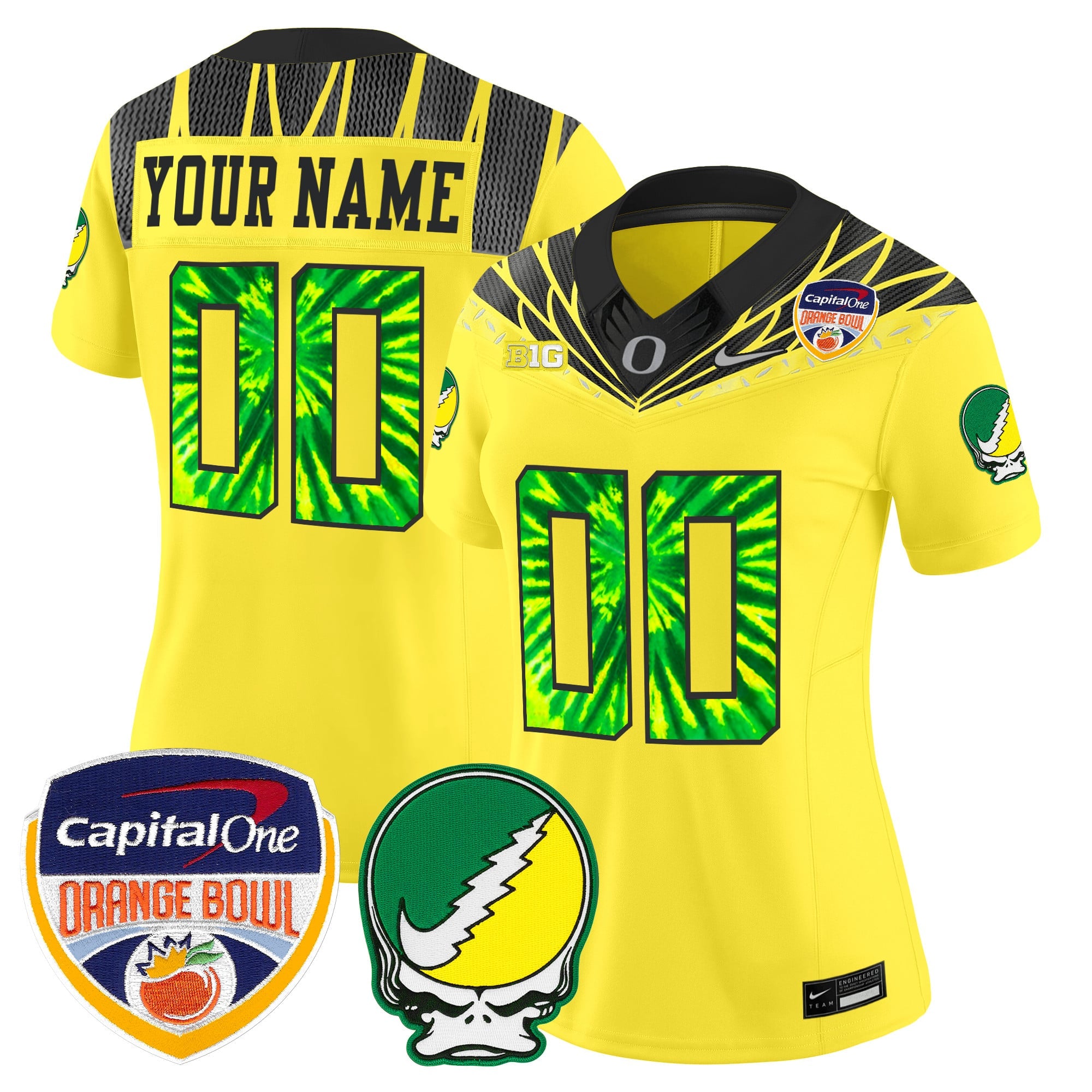 Oregon Ducks "Grateful Ducks" Vapor Limited Custom Jersey - 2025/26 Orange Bowl Patch - All Stitched