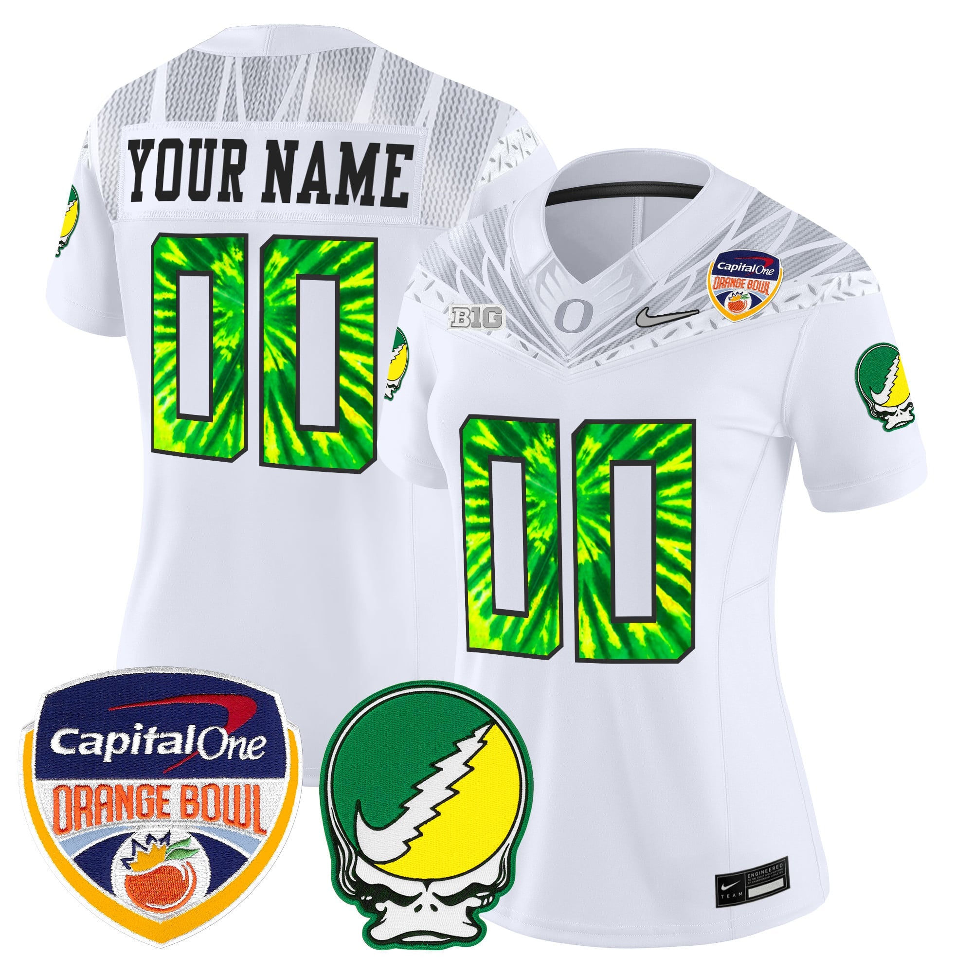 Oregon Ducks "Grateful Ducks" Vapor Limited Custom Jersey - 2025/26 Orange Bowl Patch - All Stitched