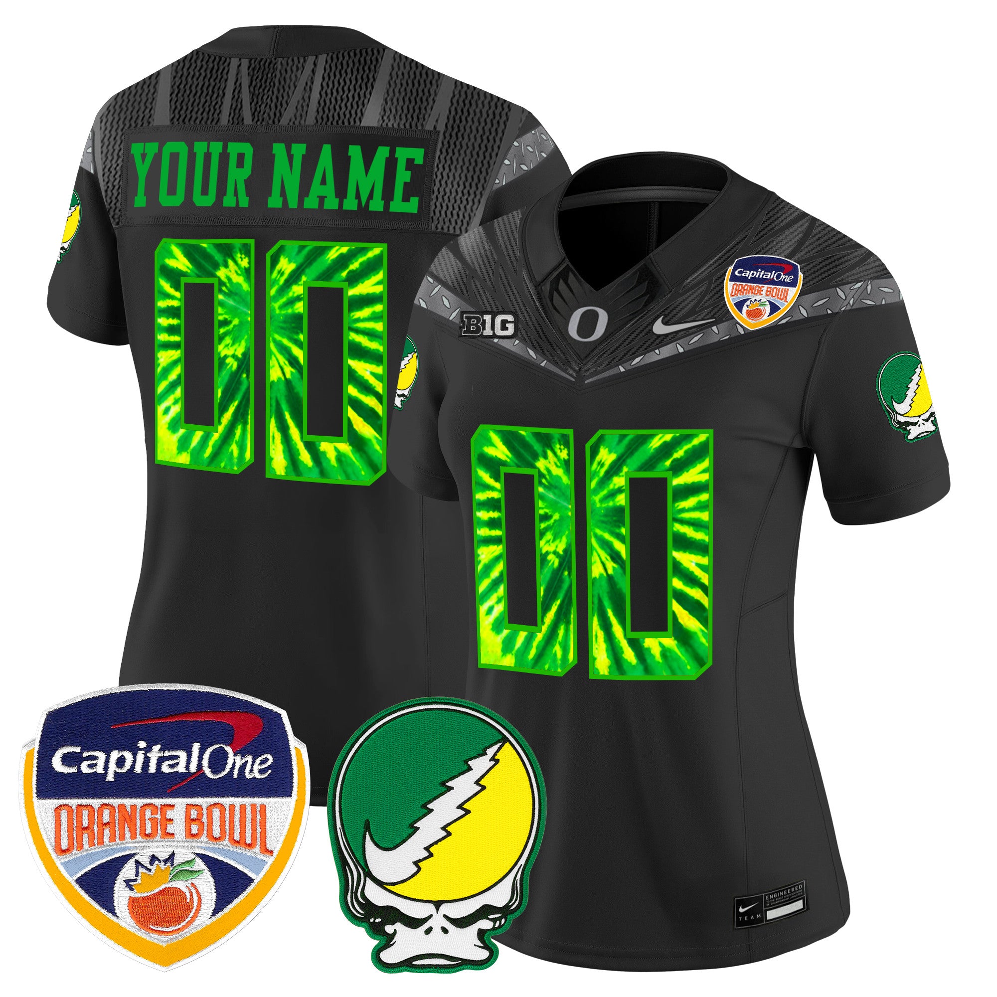 Oregon Ducks "Grateful Ducks" Vapor Limited Custom Jersey - 2025/26 Orange Bowl Patch - All Stitched