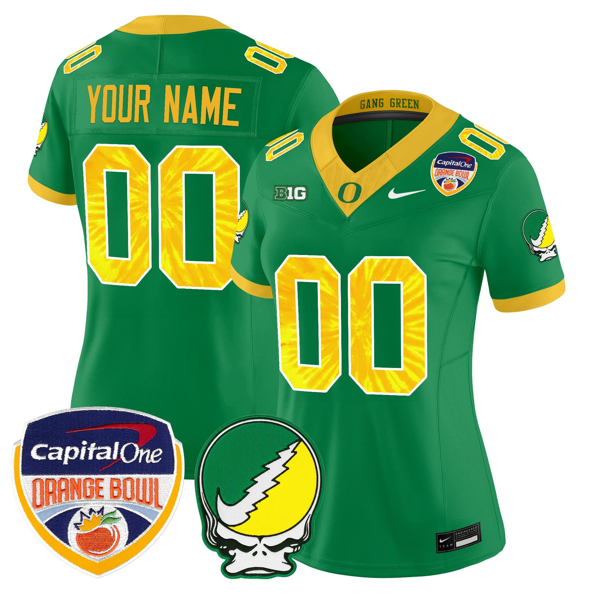Oregon Ducks "Grateful Ducks" Vapor Limited Custom Jersey - 2025/26 Orange Bowl Patch - All Stitched